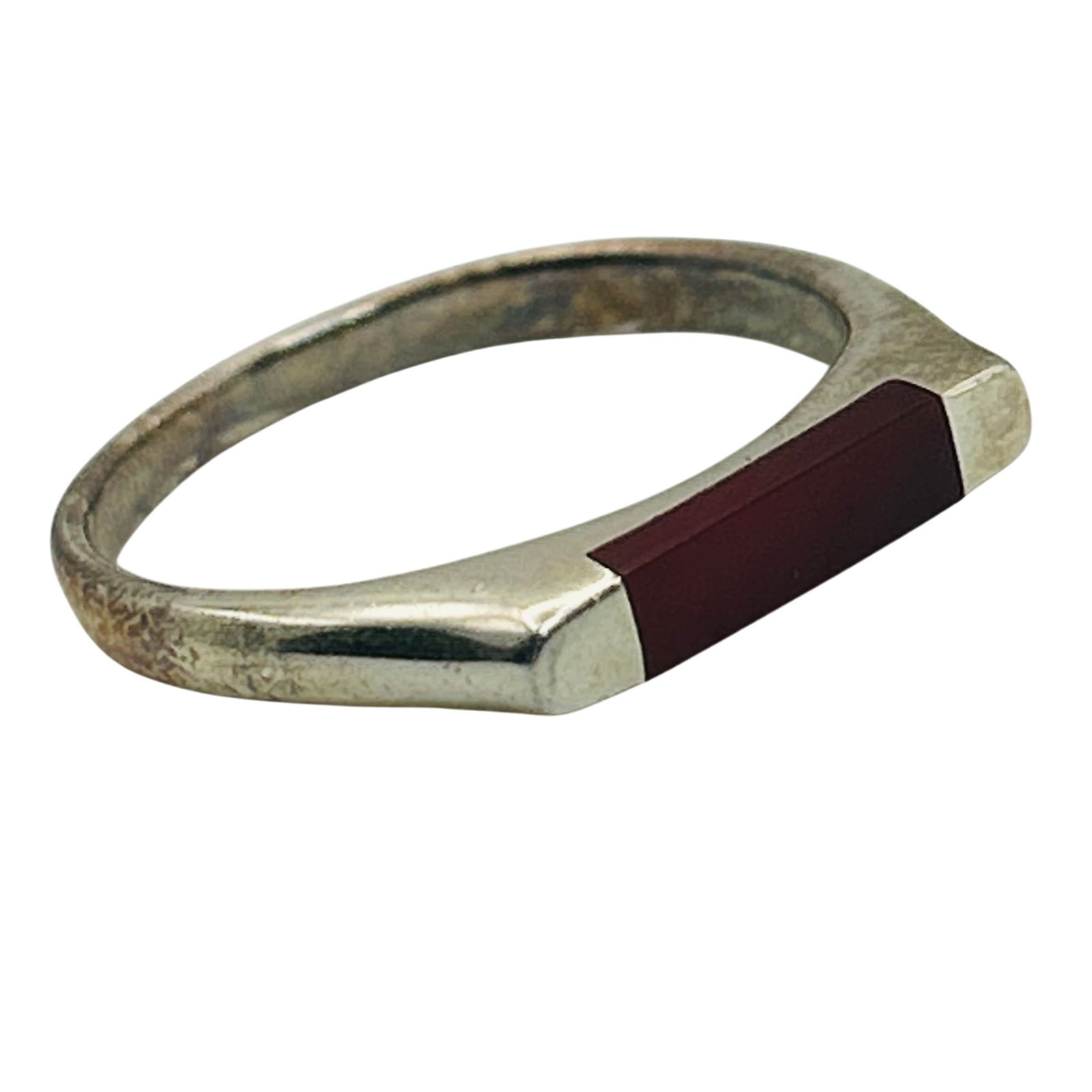 SU Sterling Carnelian Inlay Ring. Size 8: SU sterling carnelian inlay ring. Size 8. 2.60g