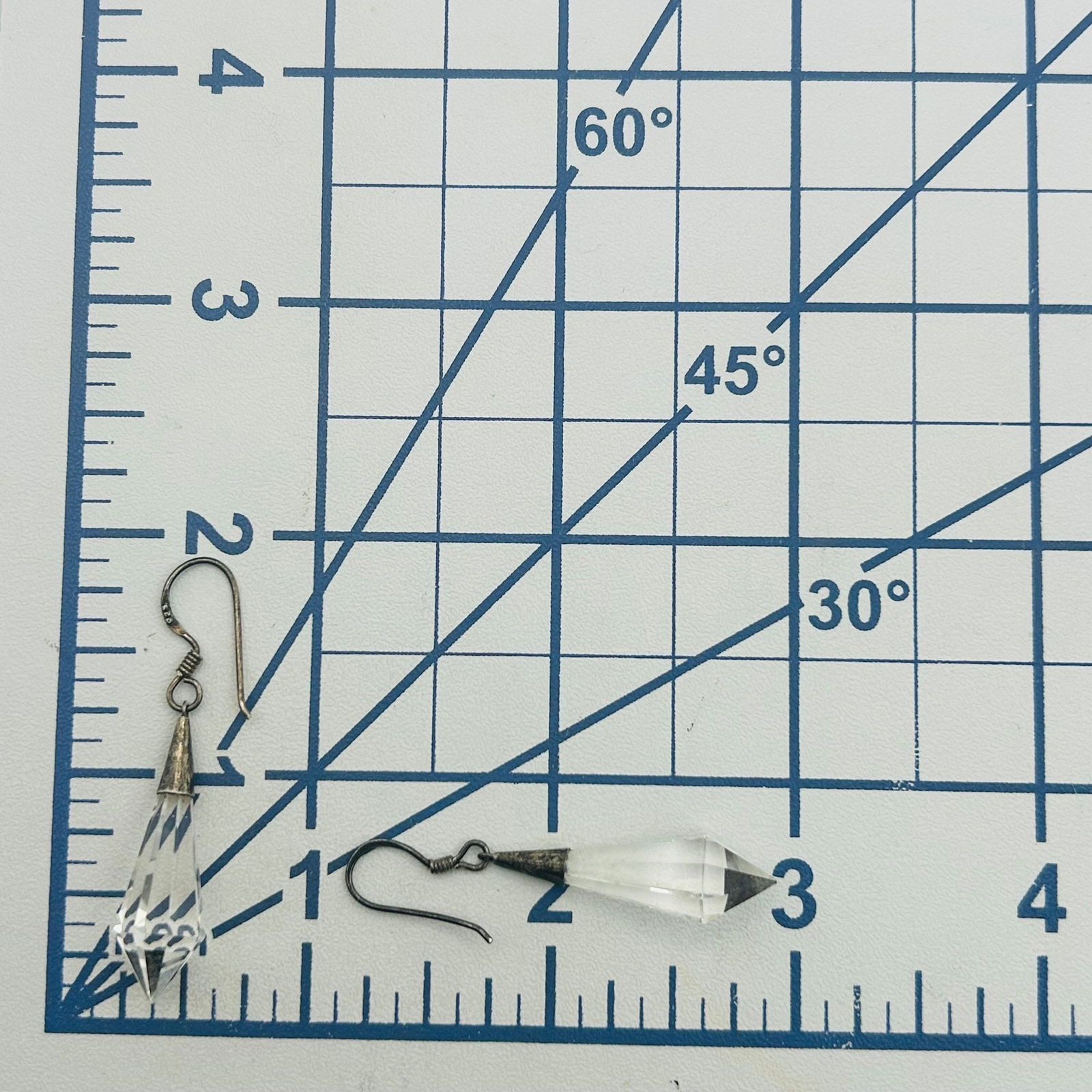 Sterling Quartz Hook Back Earrings - 2