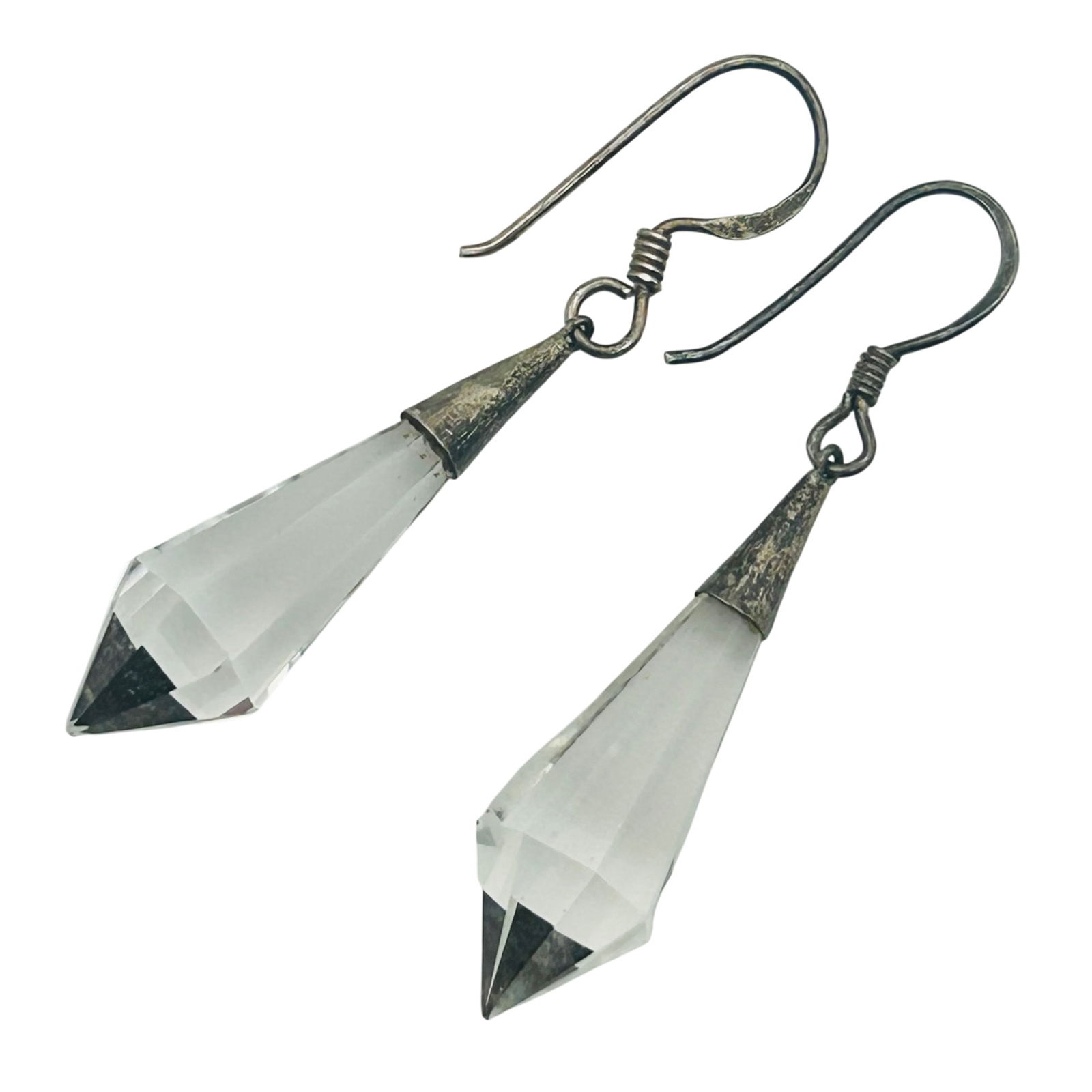 Sterling Quartz Hook Back Earrings - 4