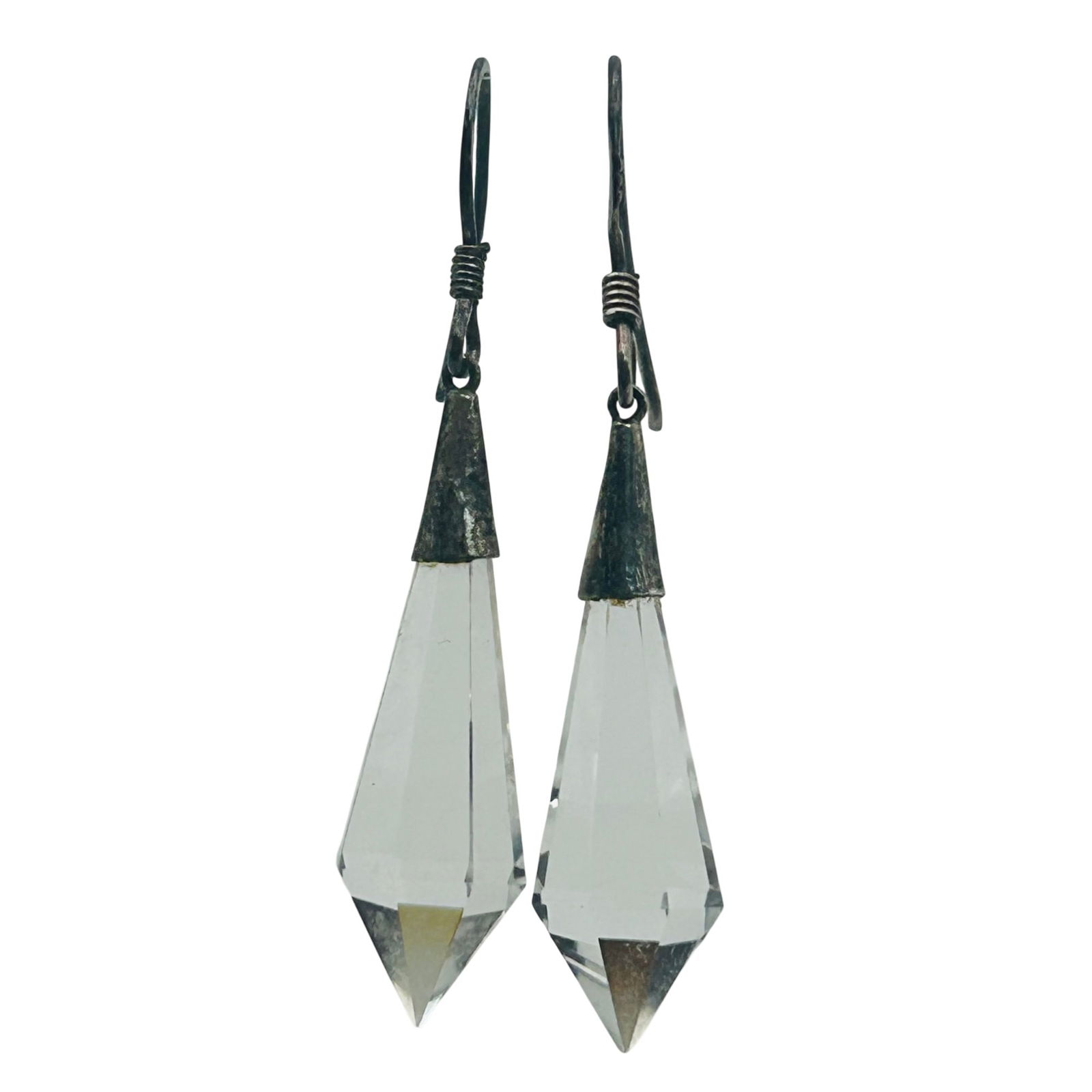 Sterling Quartz Hook Back Earrings - 6