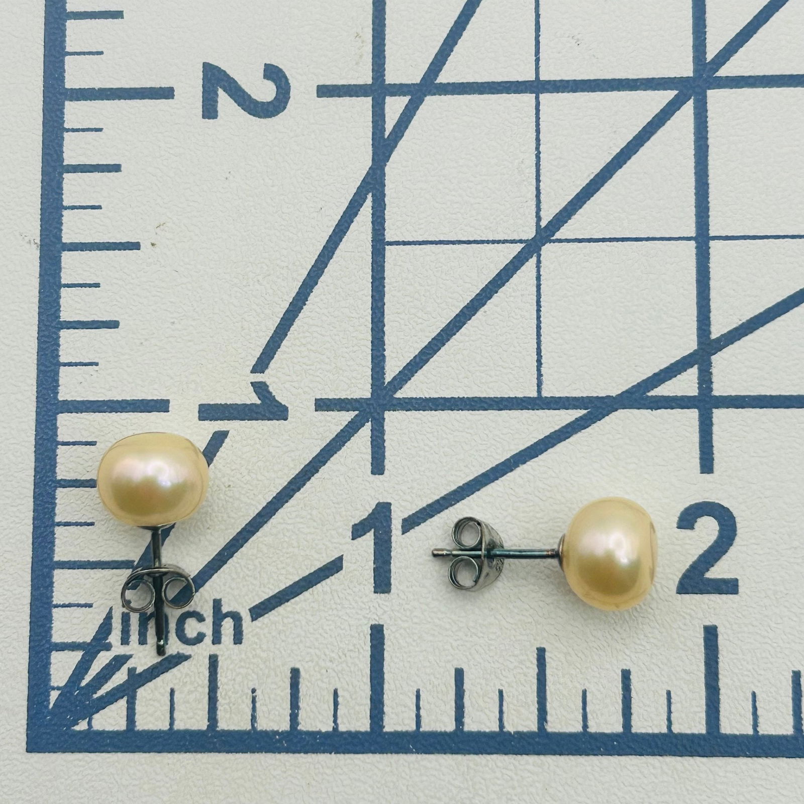 Sterling Pearl Stud Earrings - 2