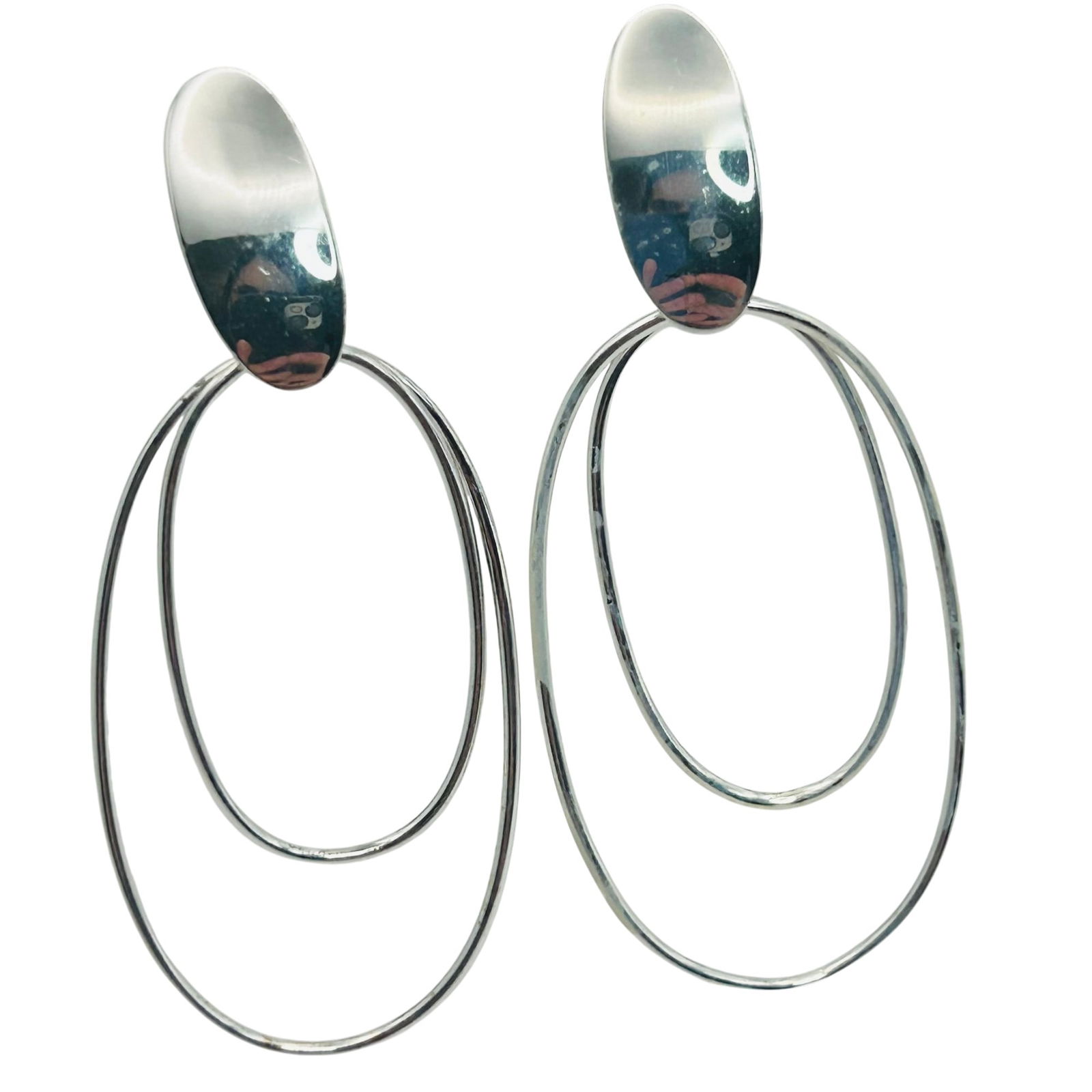 JCM Sterling Double Hoop Stud Earrings: JCM Sterling double hoop stud earrings. 4.80g