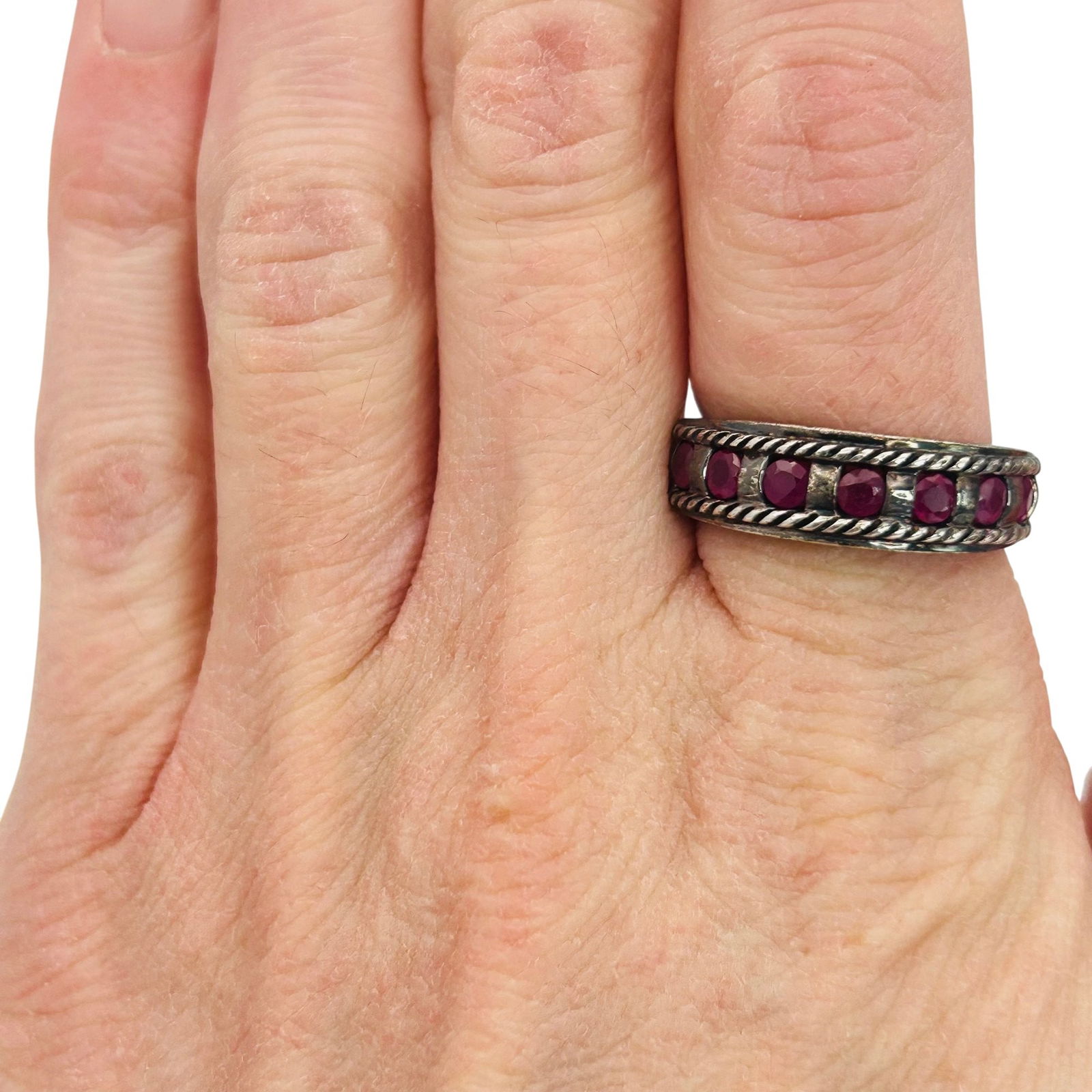 CNA Sterling Ruby Ring. Size 8 - 8