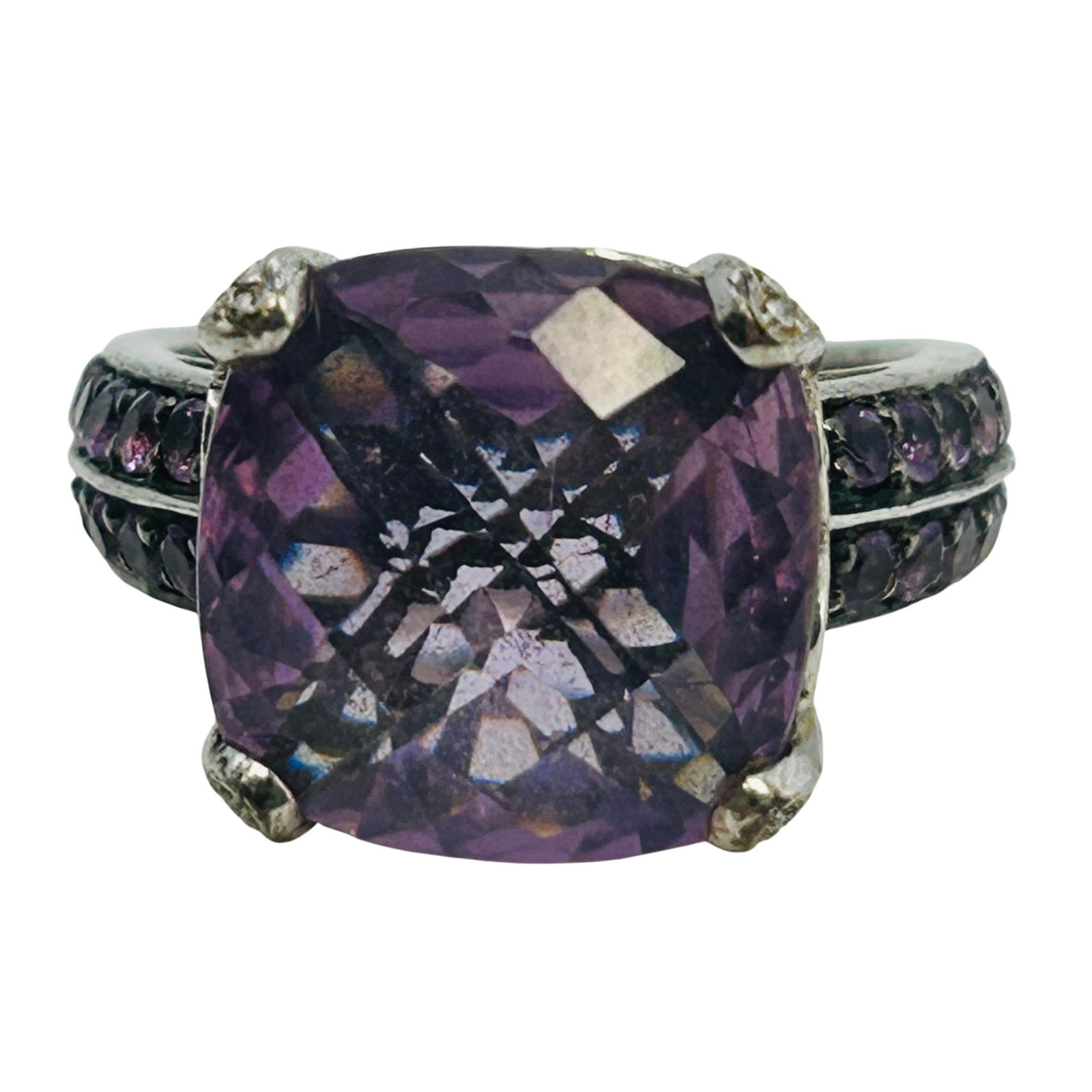 Sterling Amethyst Statement Ring. Size 9: Sterling amethyst statement ring. Size 9. 8.20g