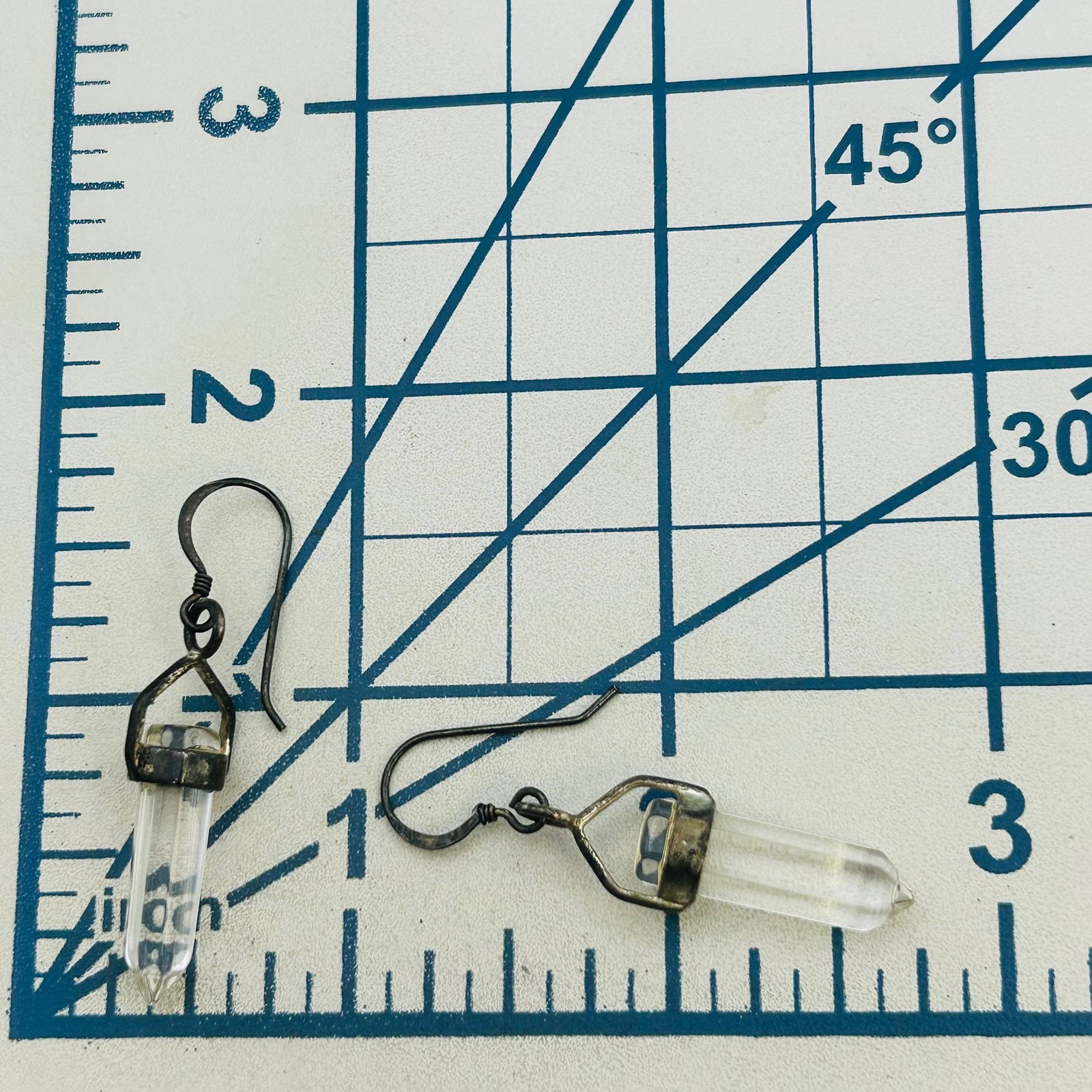 Sterling Quartz Hook Back Earrings - 2