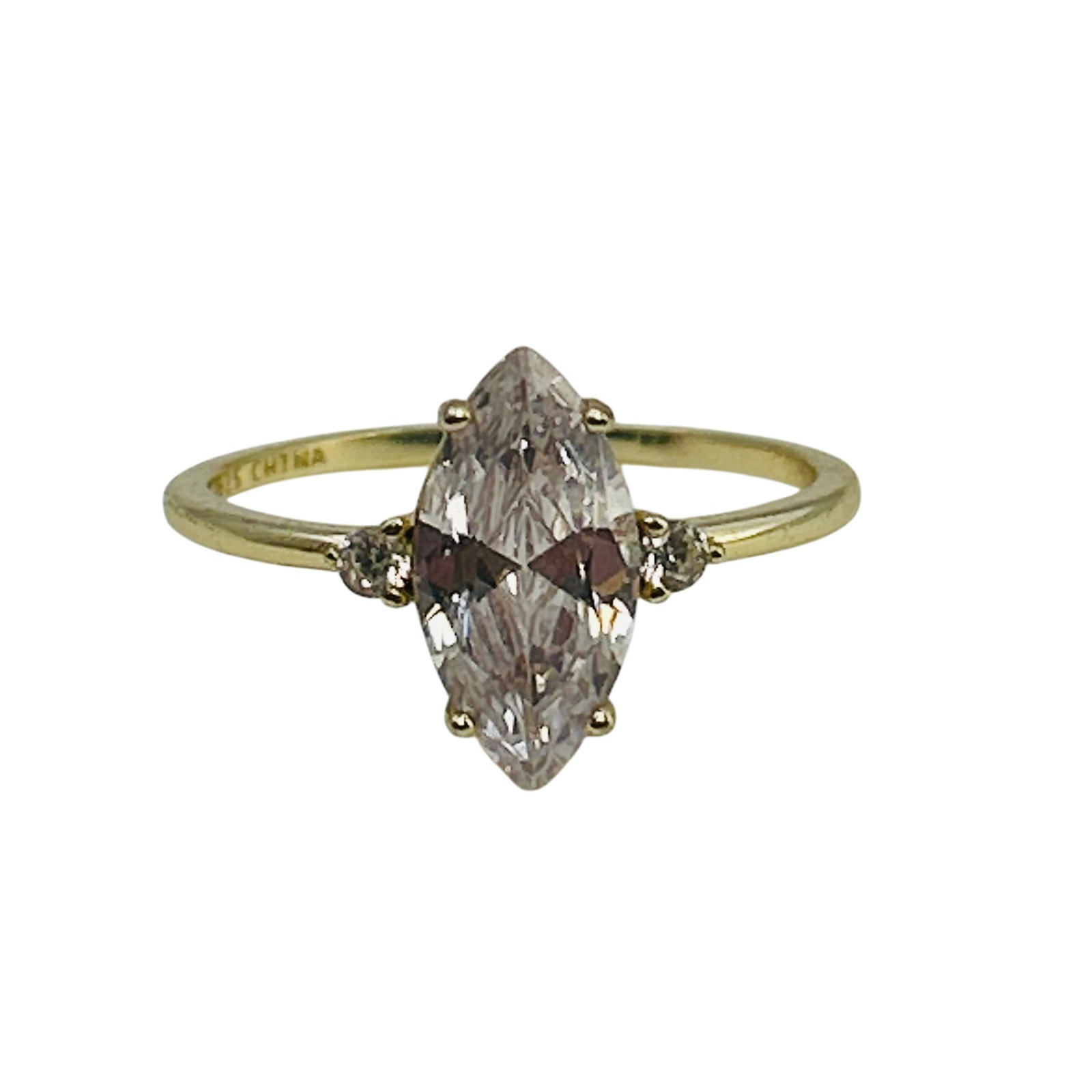 Sterling Rhinestone Marquise Cut Ring. Size 7: Sterling rhinestone marquise cut ring. Size 7. 1.90g