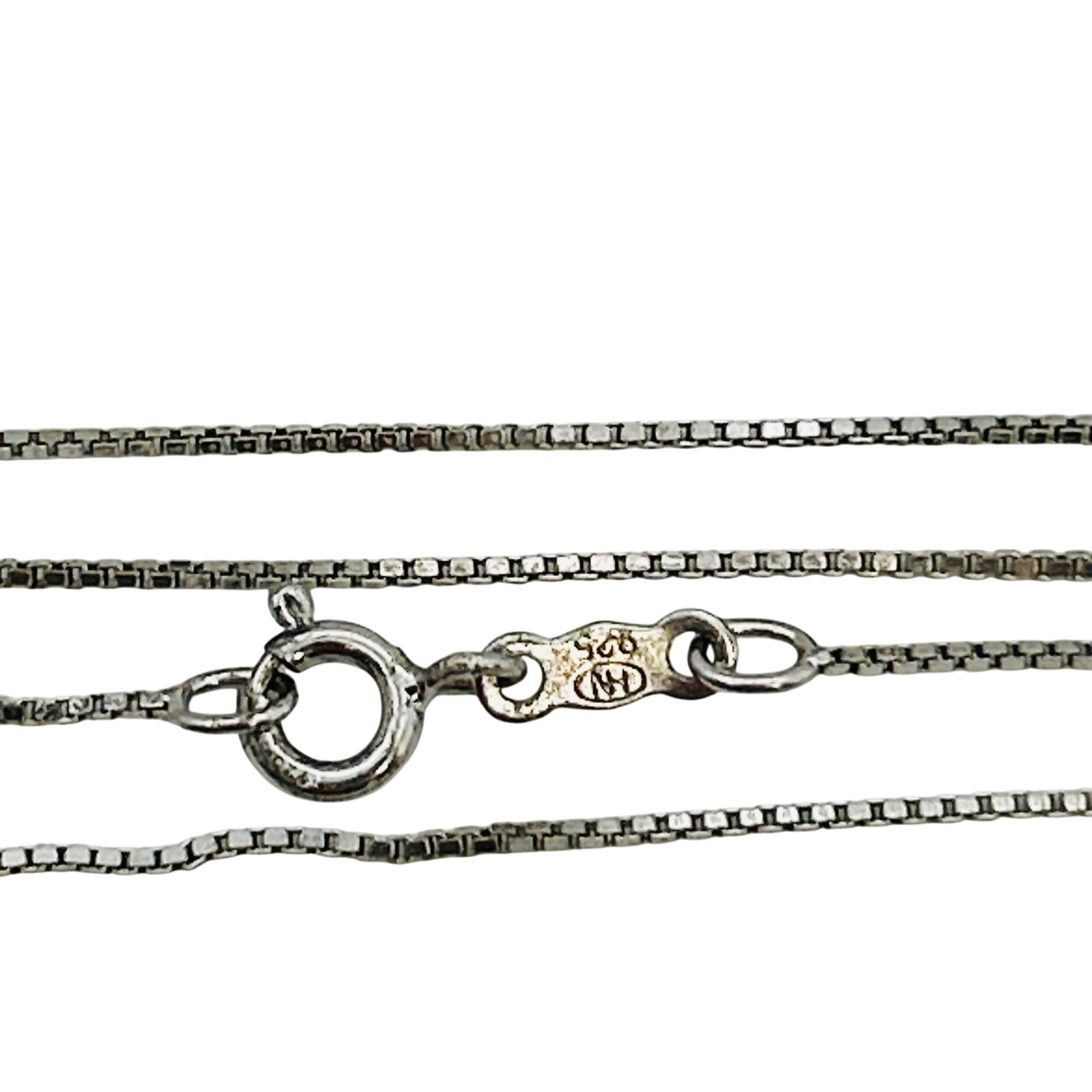 HN Sterling Box Chain Necklace: HN Sterling box chain necklace. 1.70g