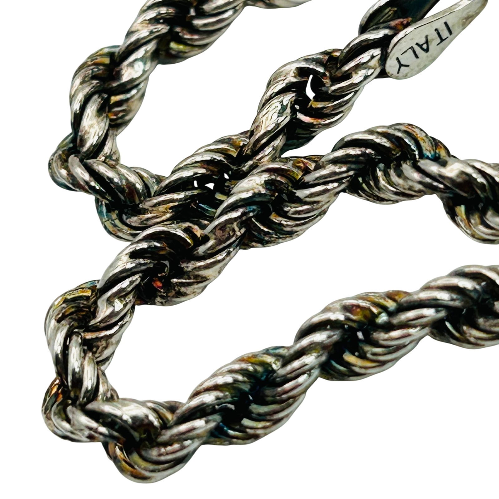 LIRM Italy Sterling Rope Chain Bracelet: LIRM Italy sterling rope chain bracelet. 4.90g