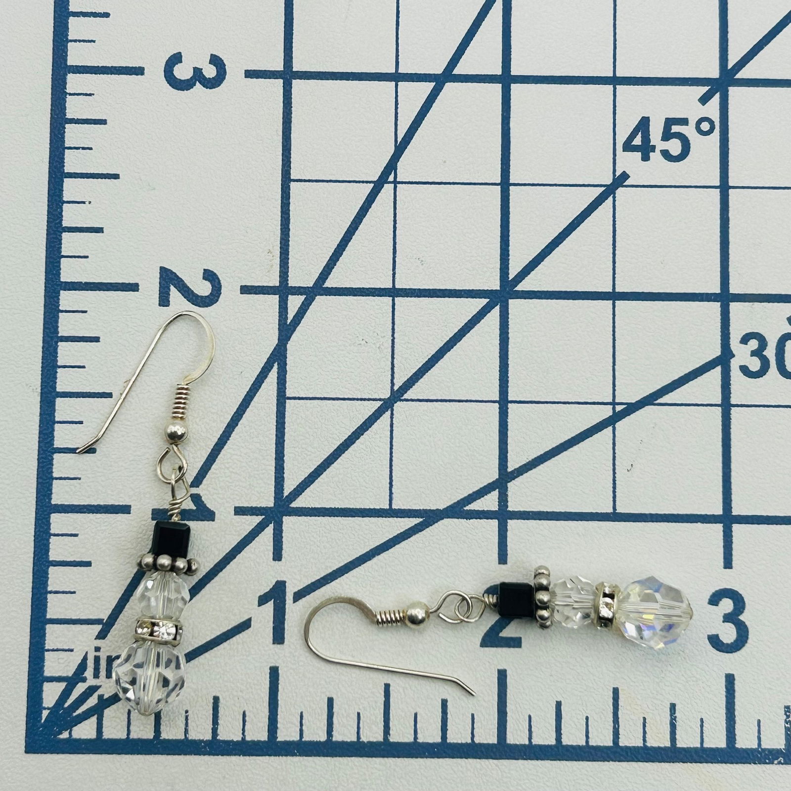 Sterling Beaded Hook Back Earrings - 2