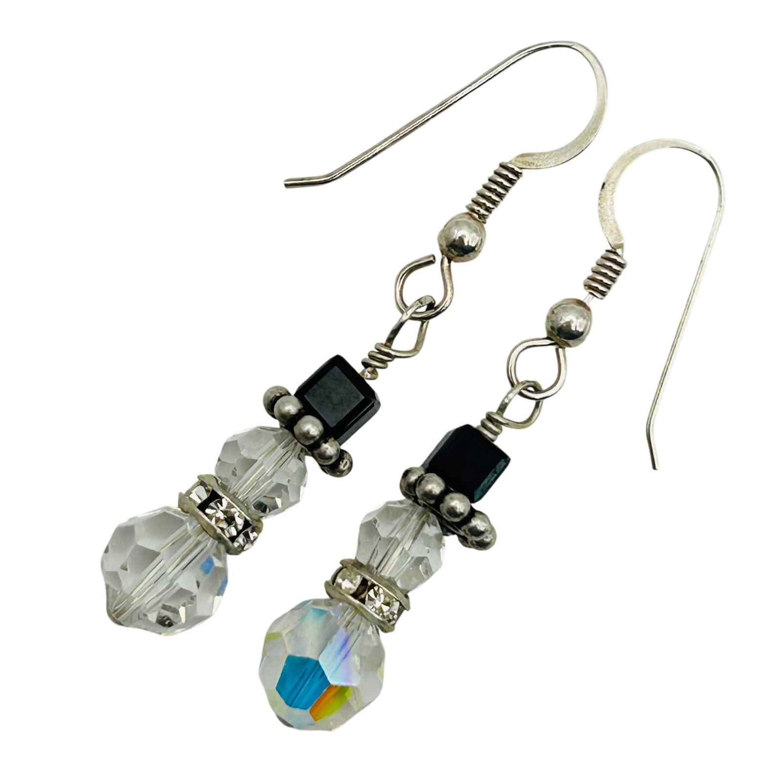 Sterling Beaded Hook Back Earrings - 4