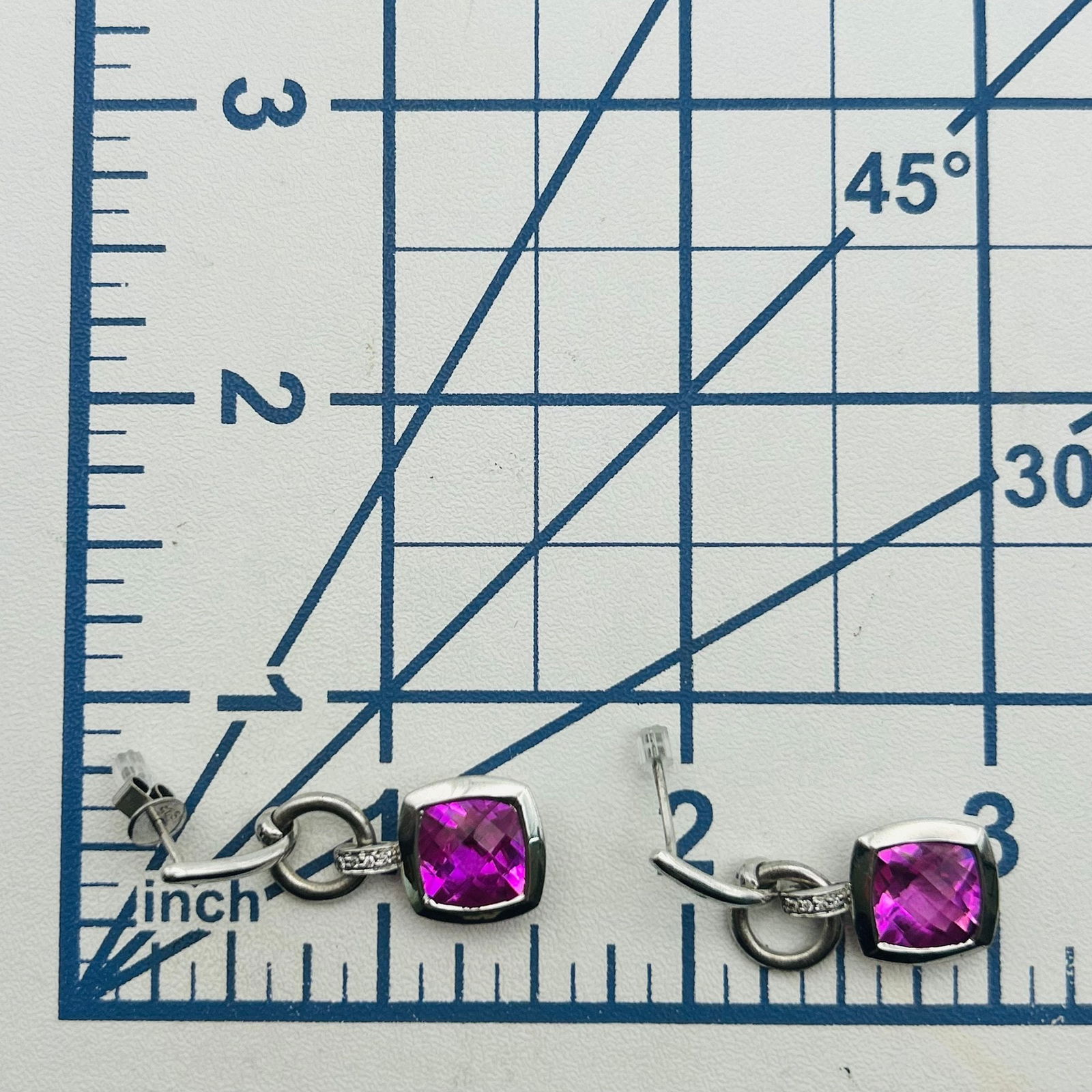 Sterling Topaz Dangle Stud Earrings - 2