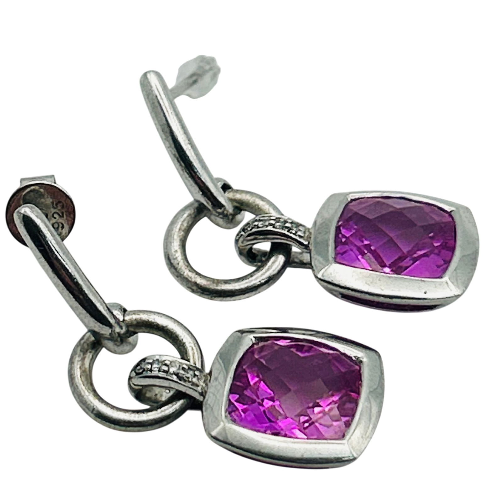 Sterling Topaz Dangle Stud Earrings - 5