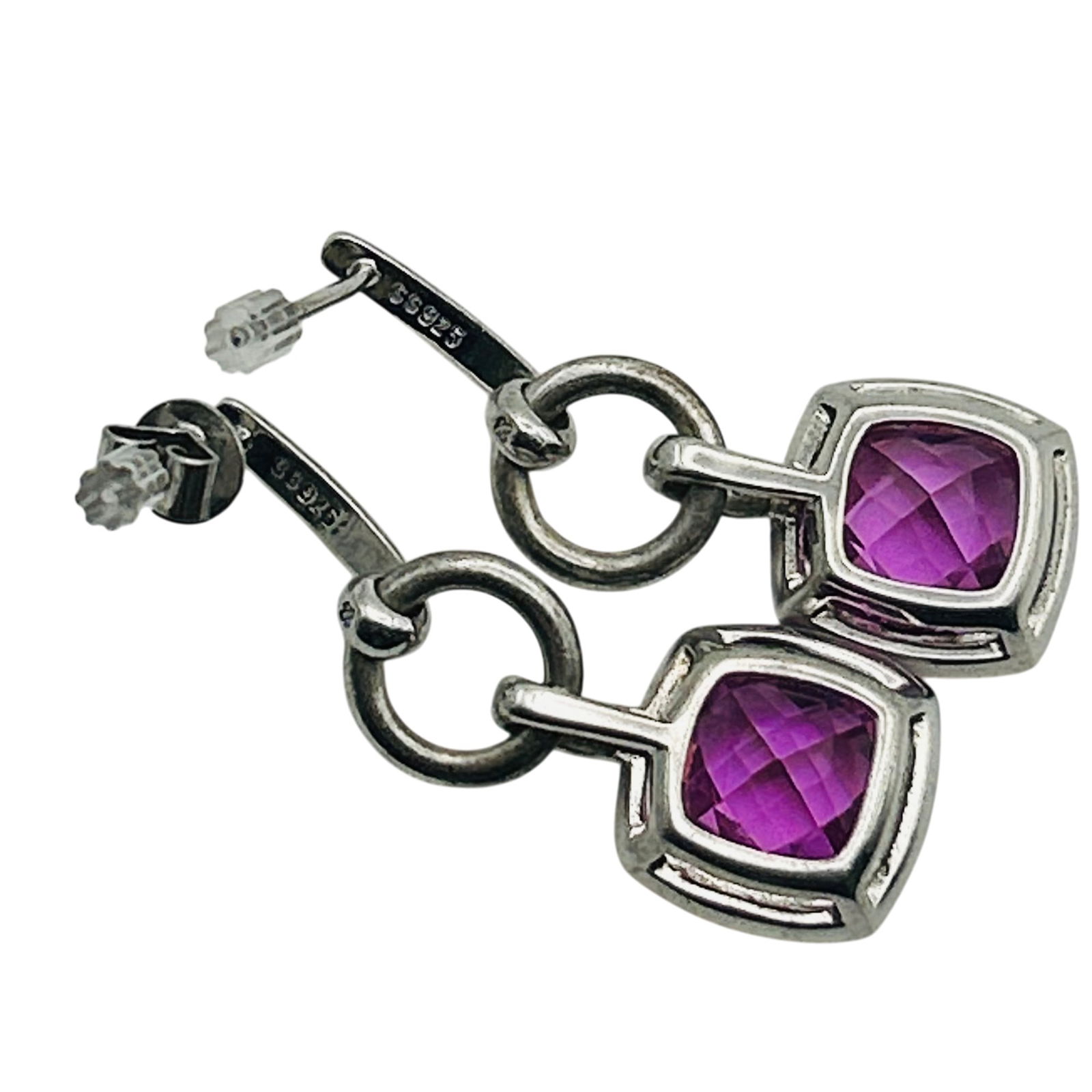 Sterling Topaz Dangle Stud Earrings - 6