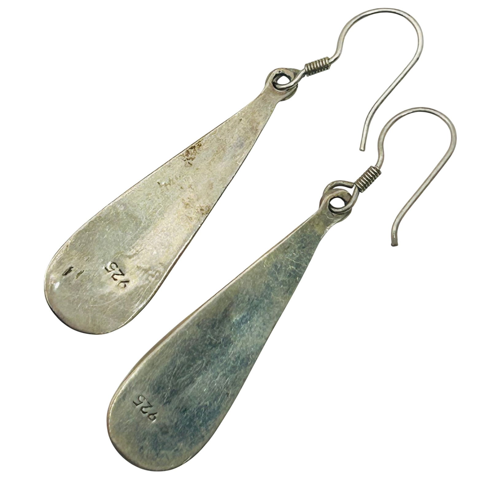 Sterling Abalone Hook Back Earrings - 5