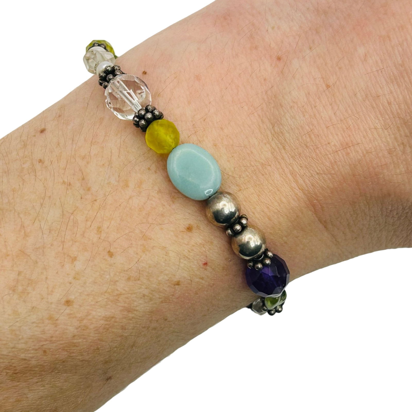 Sterling Multi Gemstone Bracelet - 5