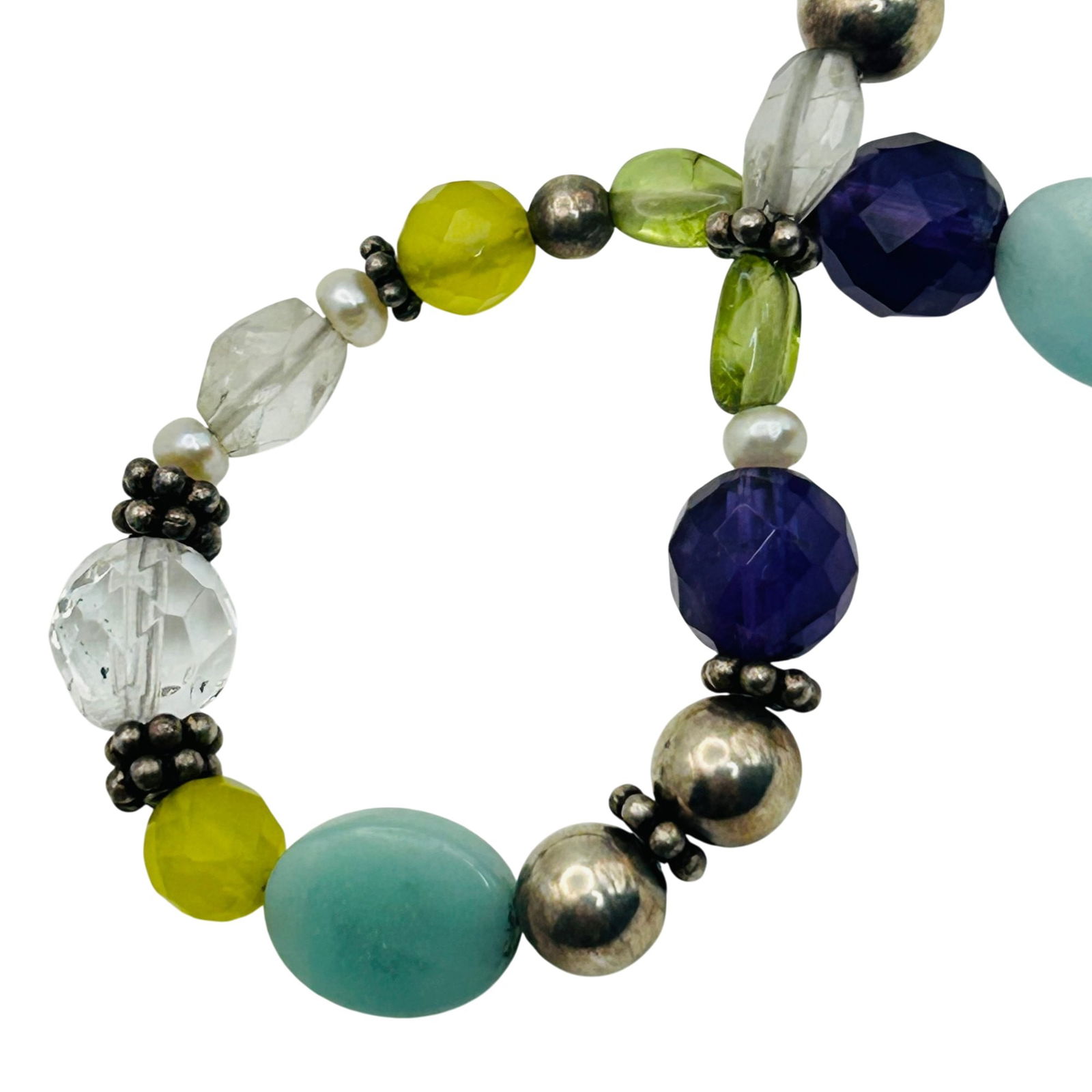 Sterling Multi Gemstone Bracelet - 6