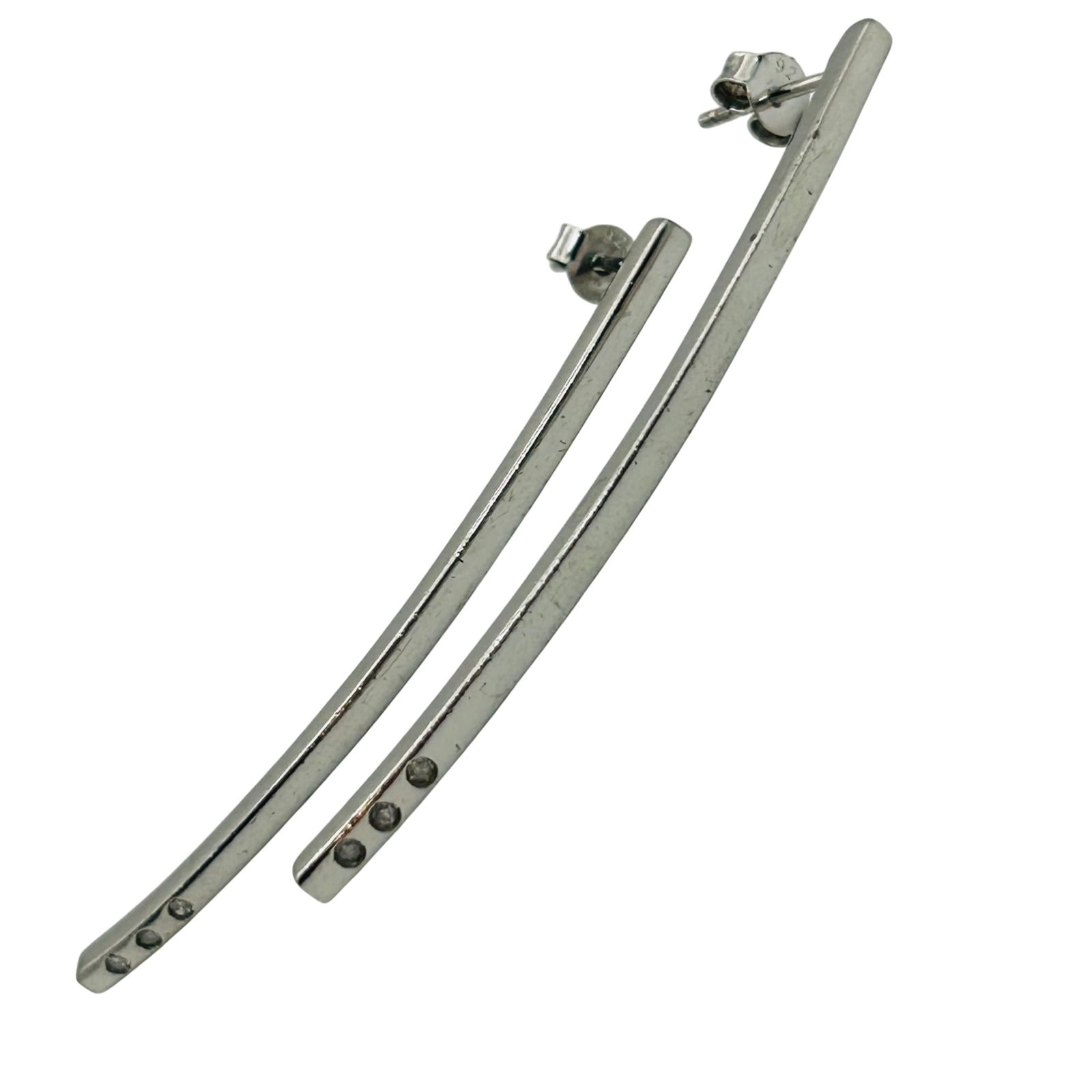 Sterling Moissanite Stud Earrings: Sterling moissanite stud earrings. 6.00g