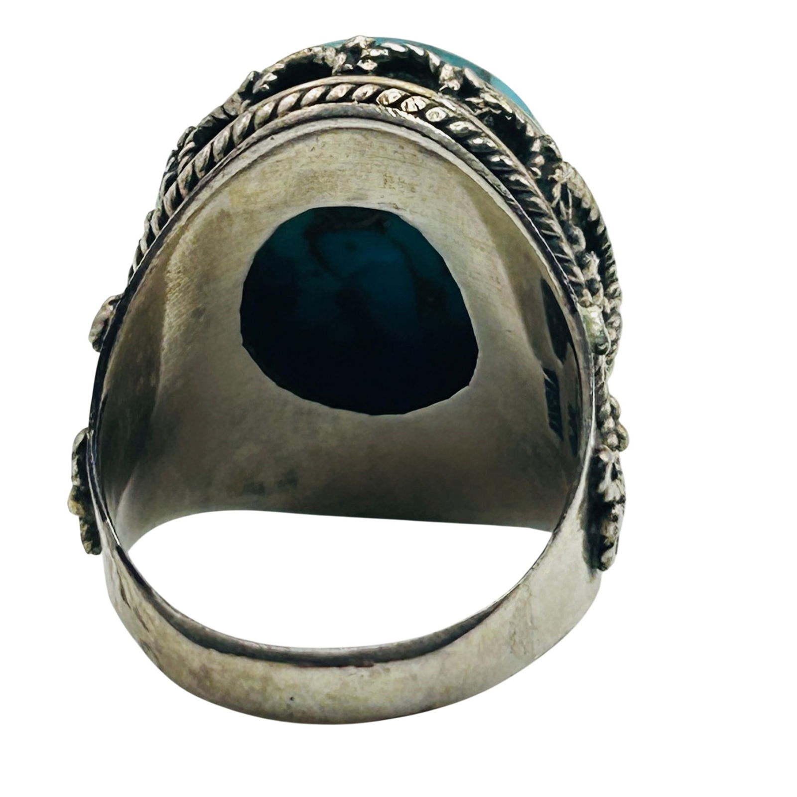 Sterling Turquoise Statement Ring. Size 7 - 7