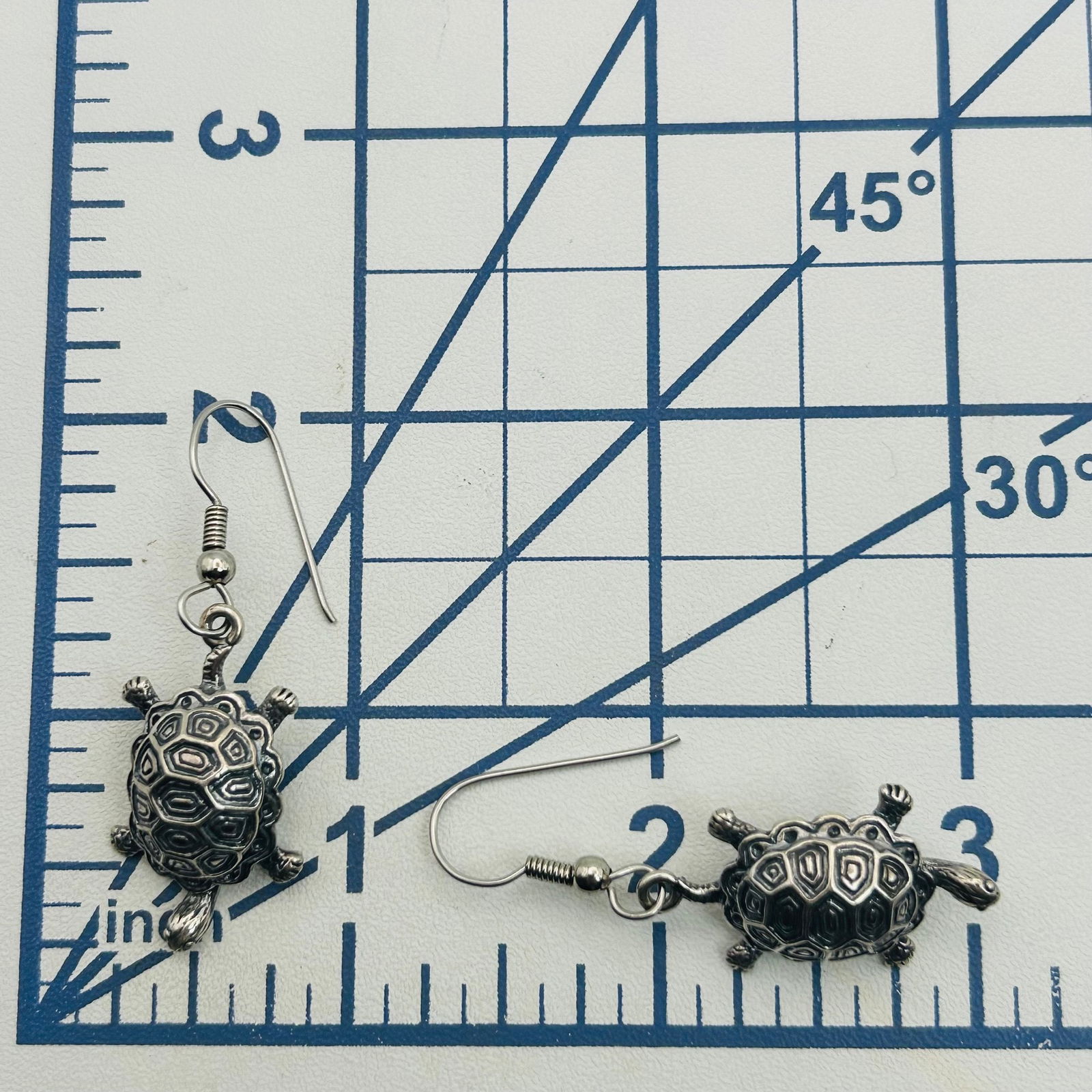 Sterling Turtle Hook Back Earrings - 2