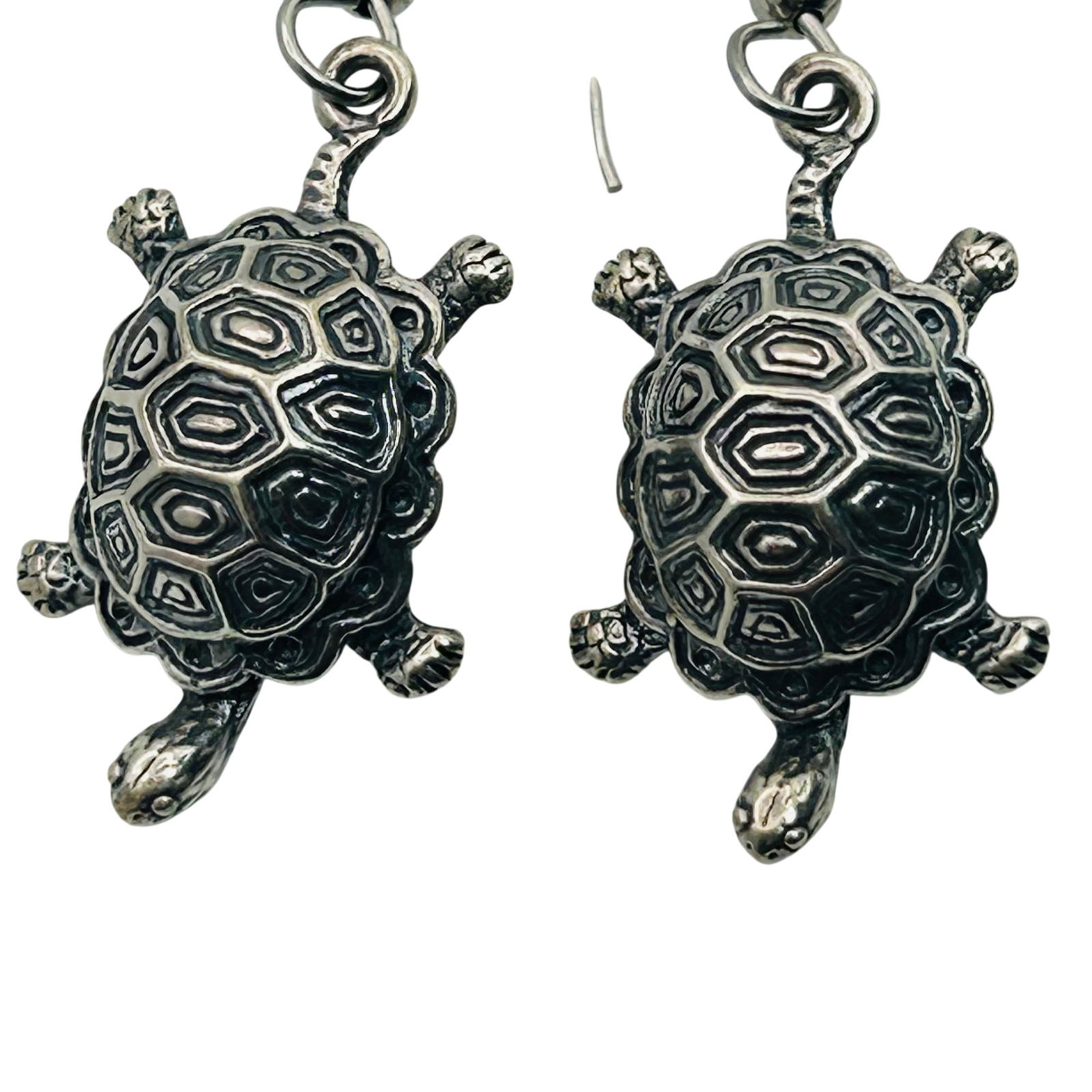 Sterling Turtle Hook Back Earrings - 5