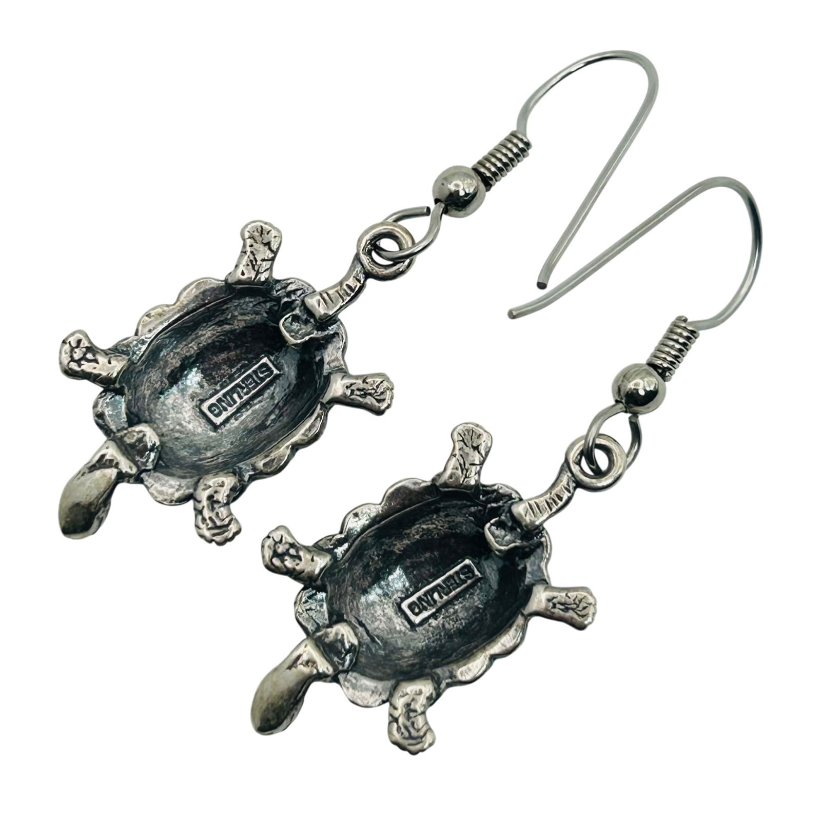 Sterling Turtle Hook Back Earrings - 6