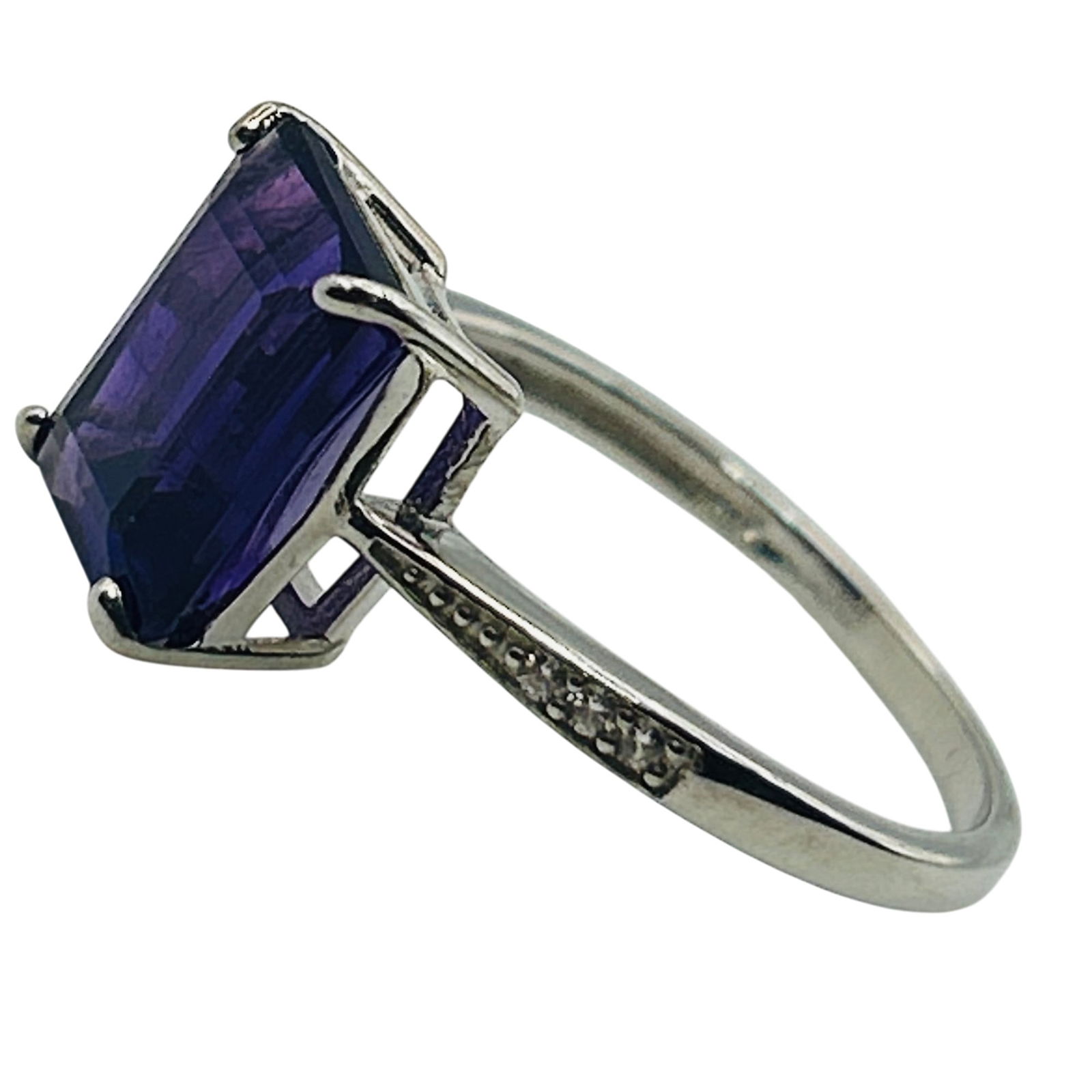BBJ Sterling Amethyst Ring. Size 9 - 5