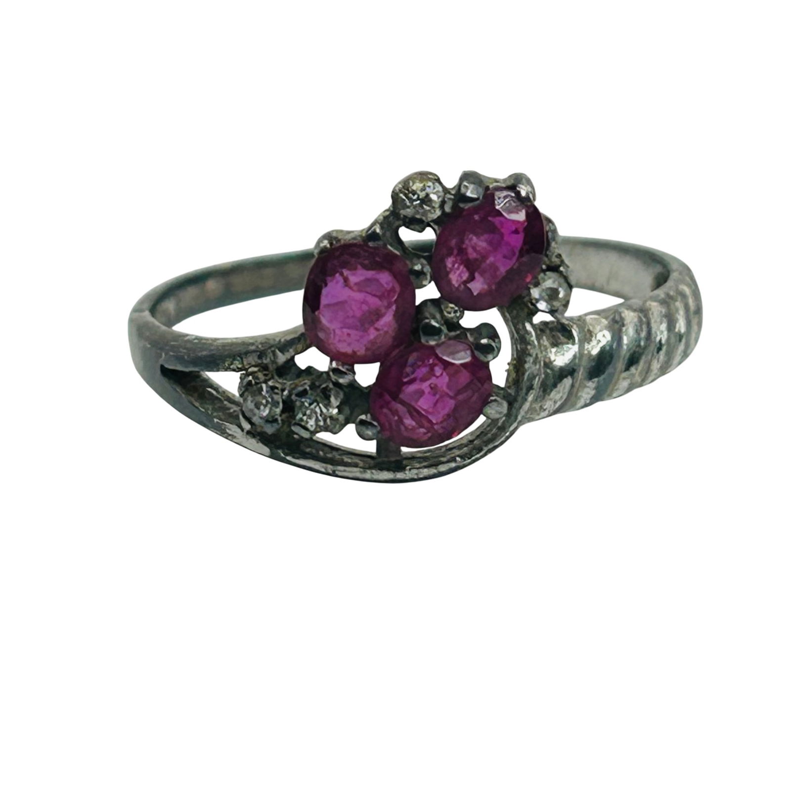 Sterling Ruby Cluster Ring. Size 6.5: Sterling ruby cluster ring. Size 6.5. 1.60g