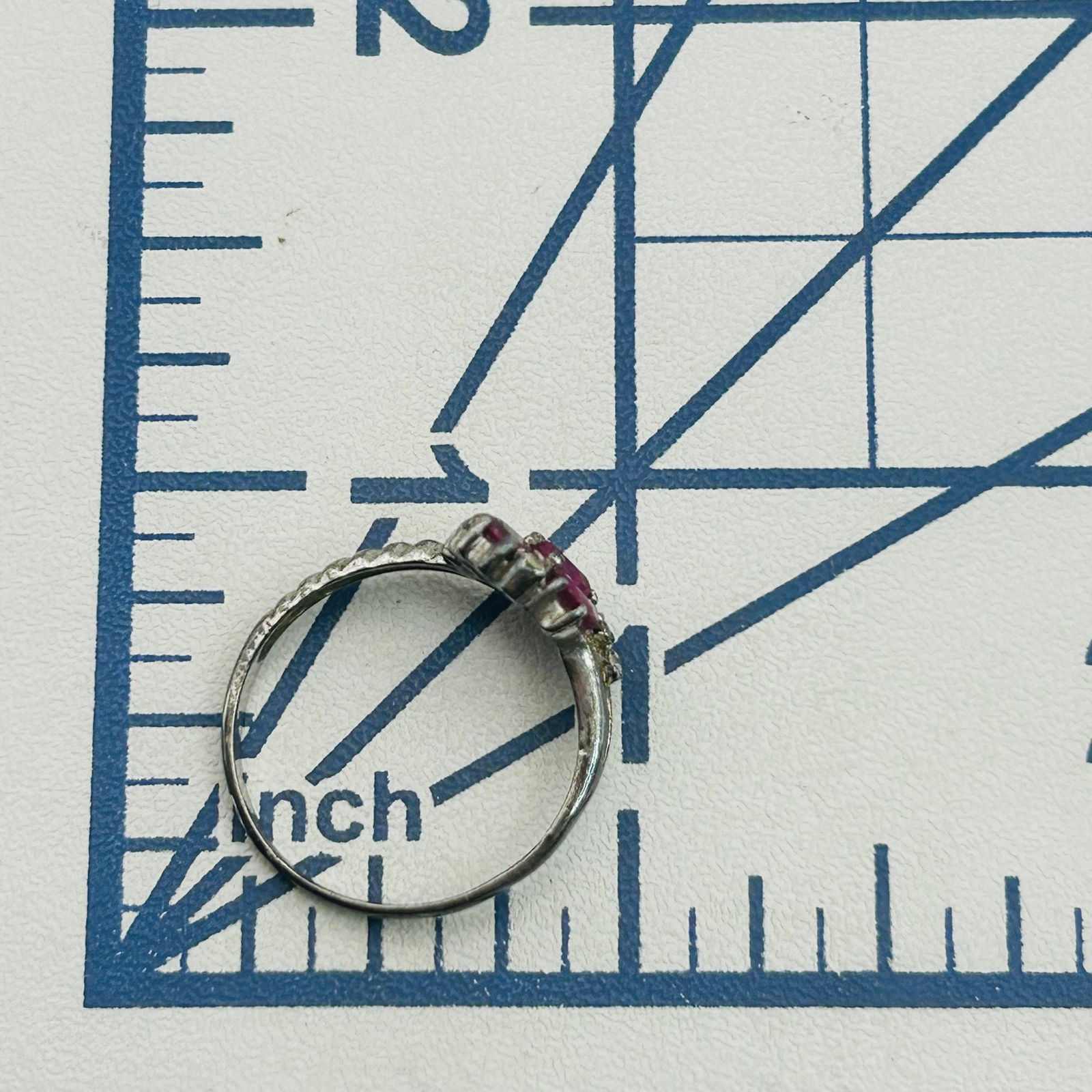 Sterling Ruby Cluster Ring. Size 6.5 - 2