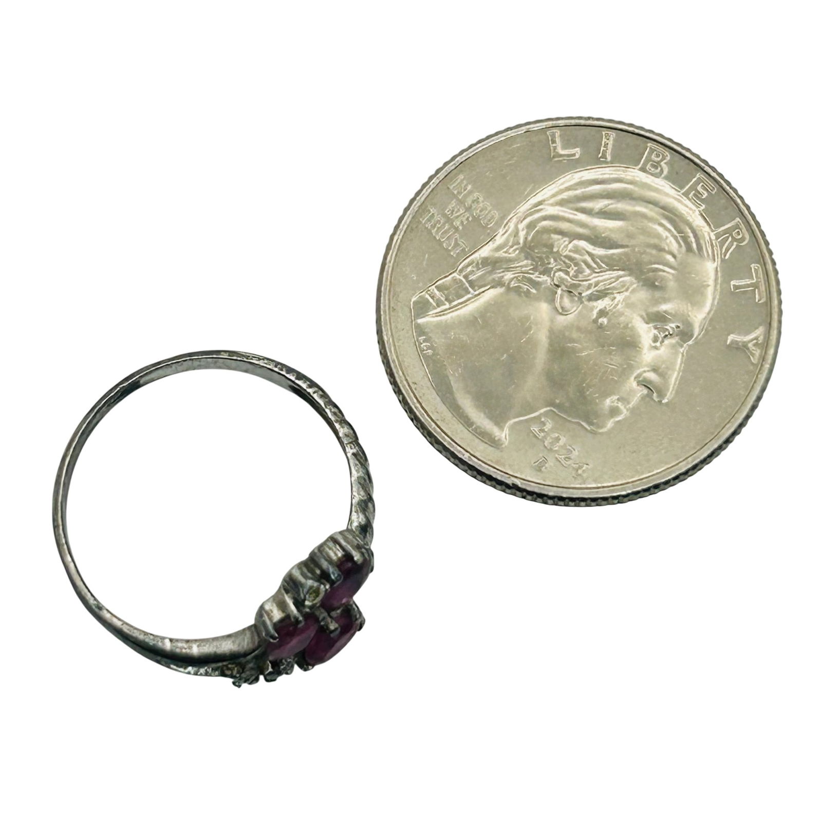 Sterling Ruby Cluster Ring. Size 6.5 - 3