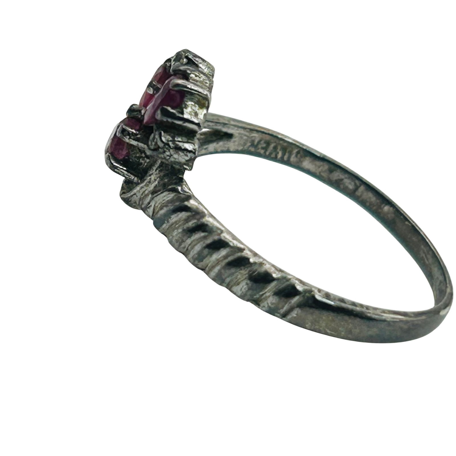 Sterling Ruby Cluster Ring. Size 6.5 - 5