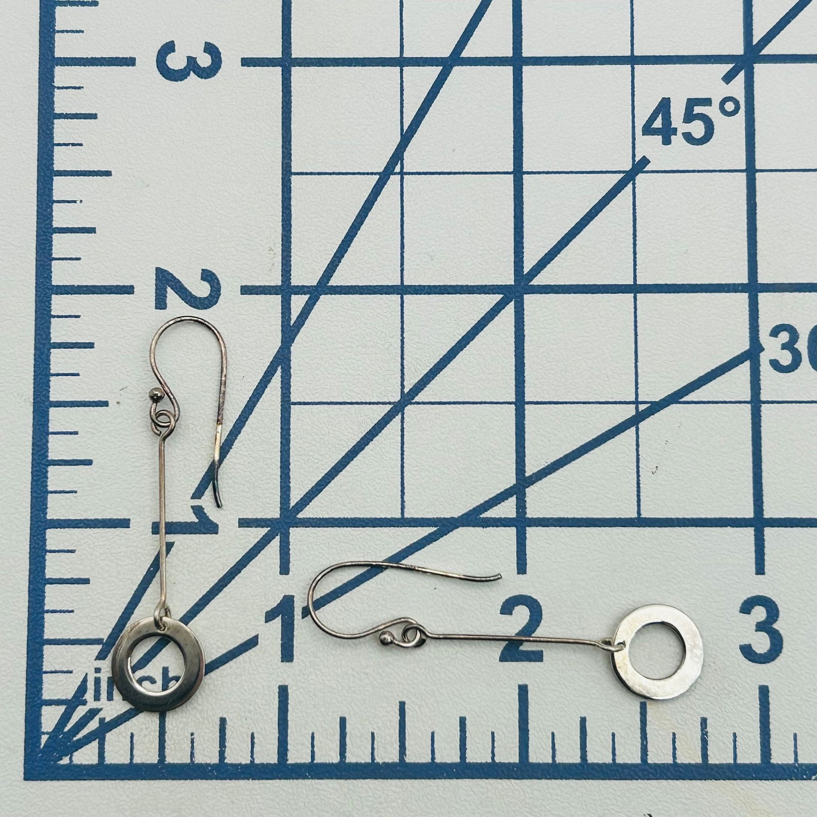 Sterling Circular Hook Back Earrings - 2