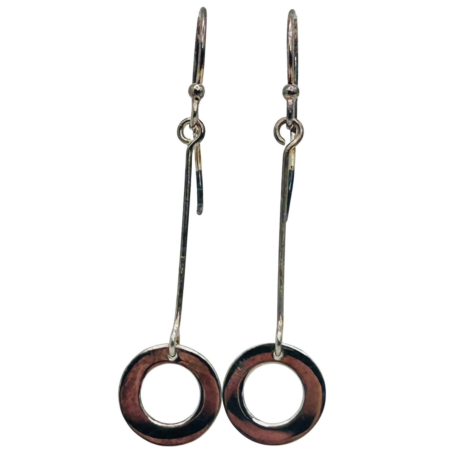 Sterling Circular Hook Back Earrings - 5