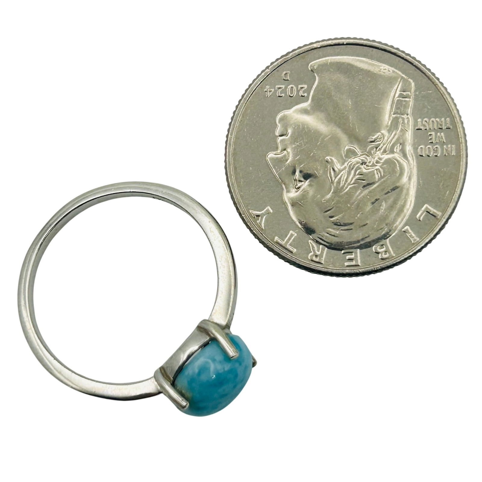 Djoy Sterling Larimar Ring. Size 9 - 3