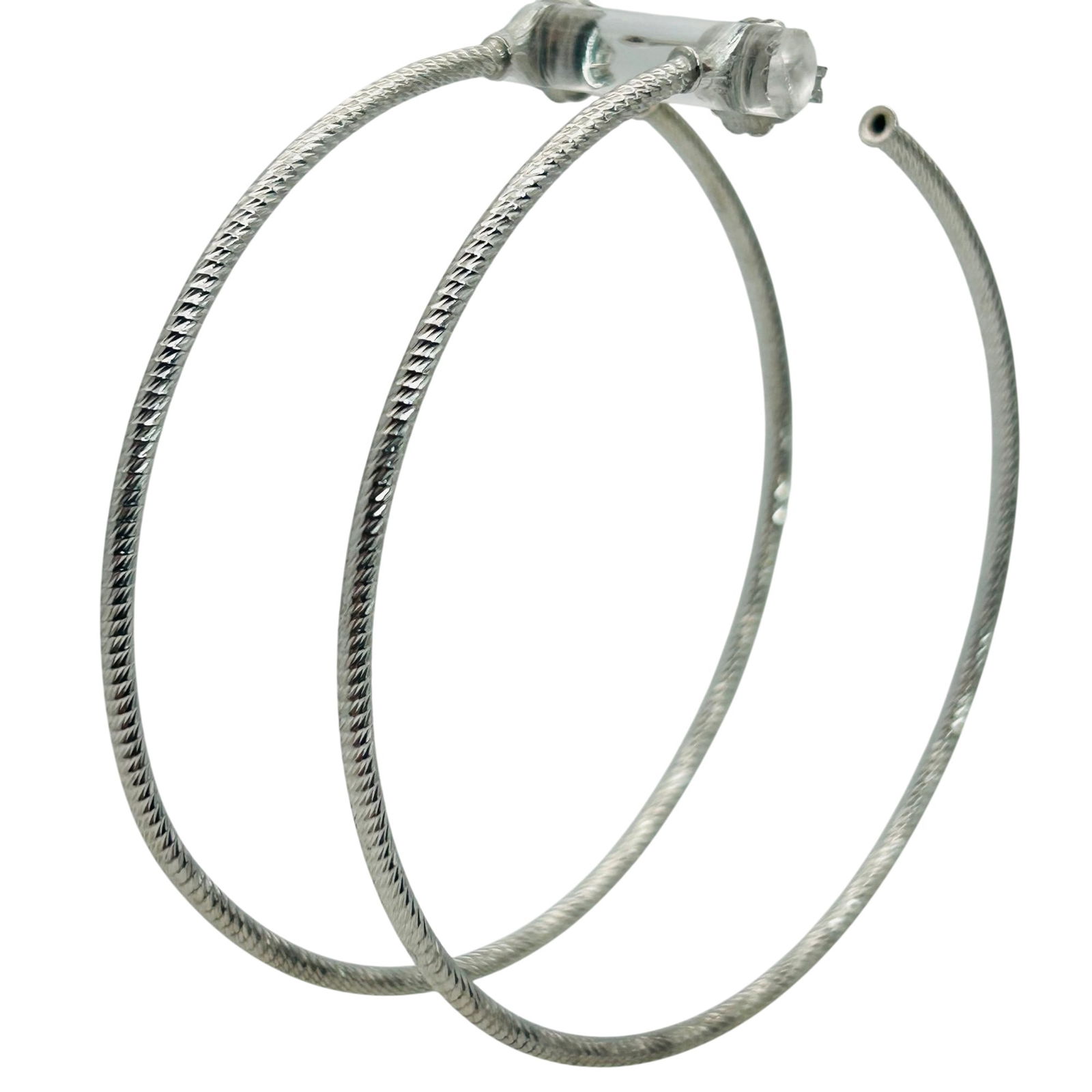 Sterling Stud Hoop Earrings: Sterling stud hoop earrings. 6.10g