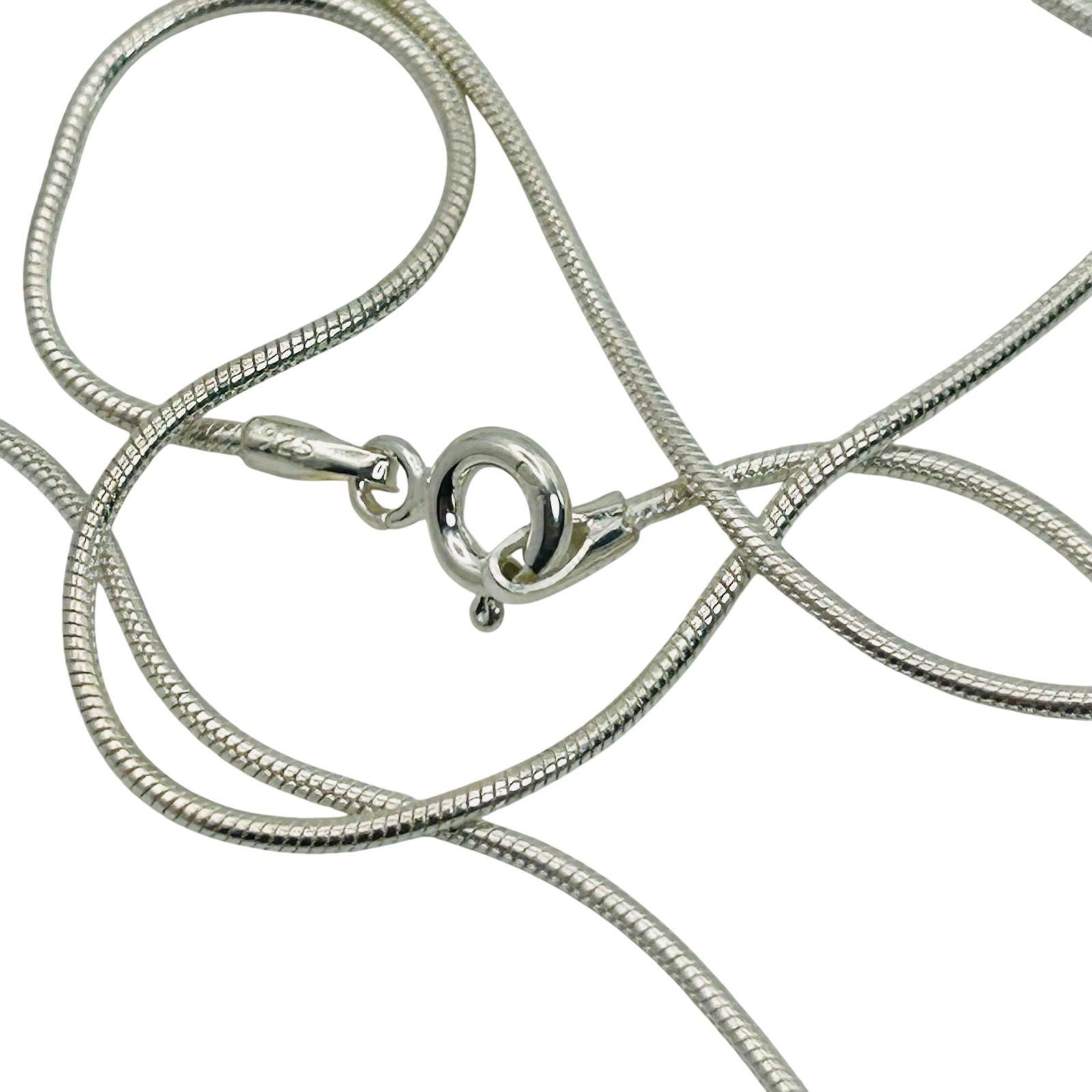 AC Sterling Round Snake Chain Necklace: AC Sterling round snake chain necklace. 4.30g