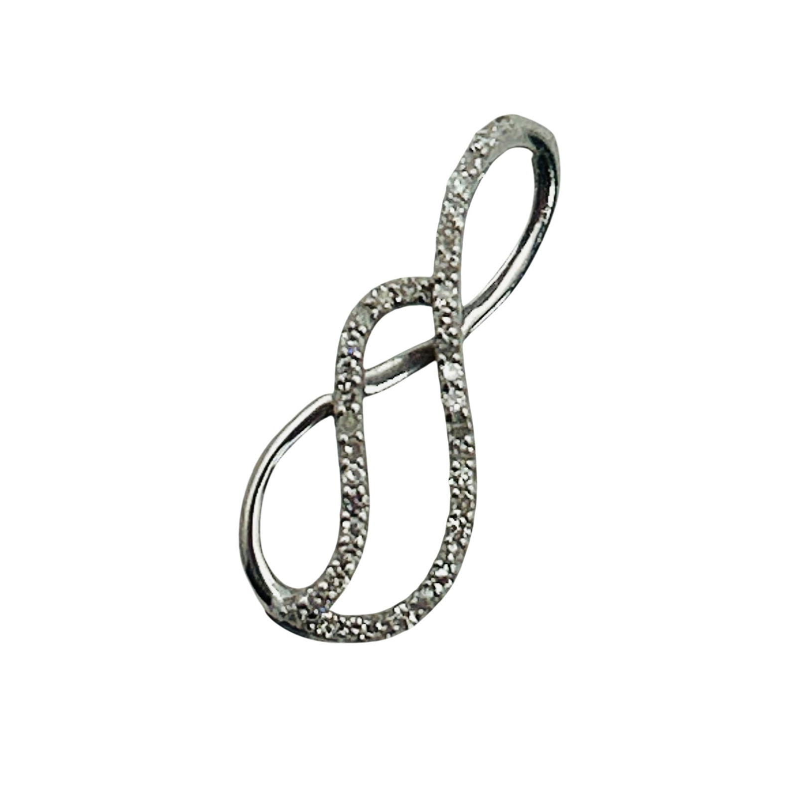Sterling Sapphire Infinity Pendant: Sterling sapphire infinity pendant. 0.60g