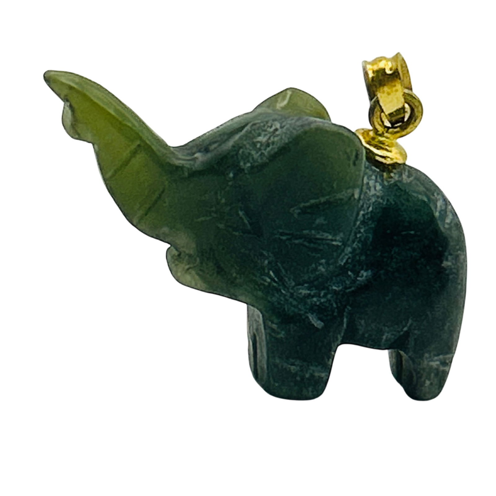 Sterling Jade Elephant Pendant (1 of 6)