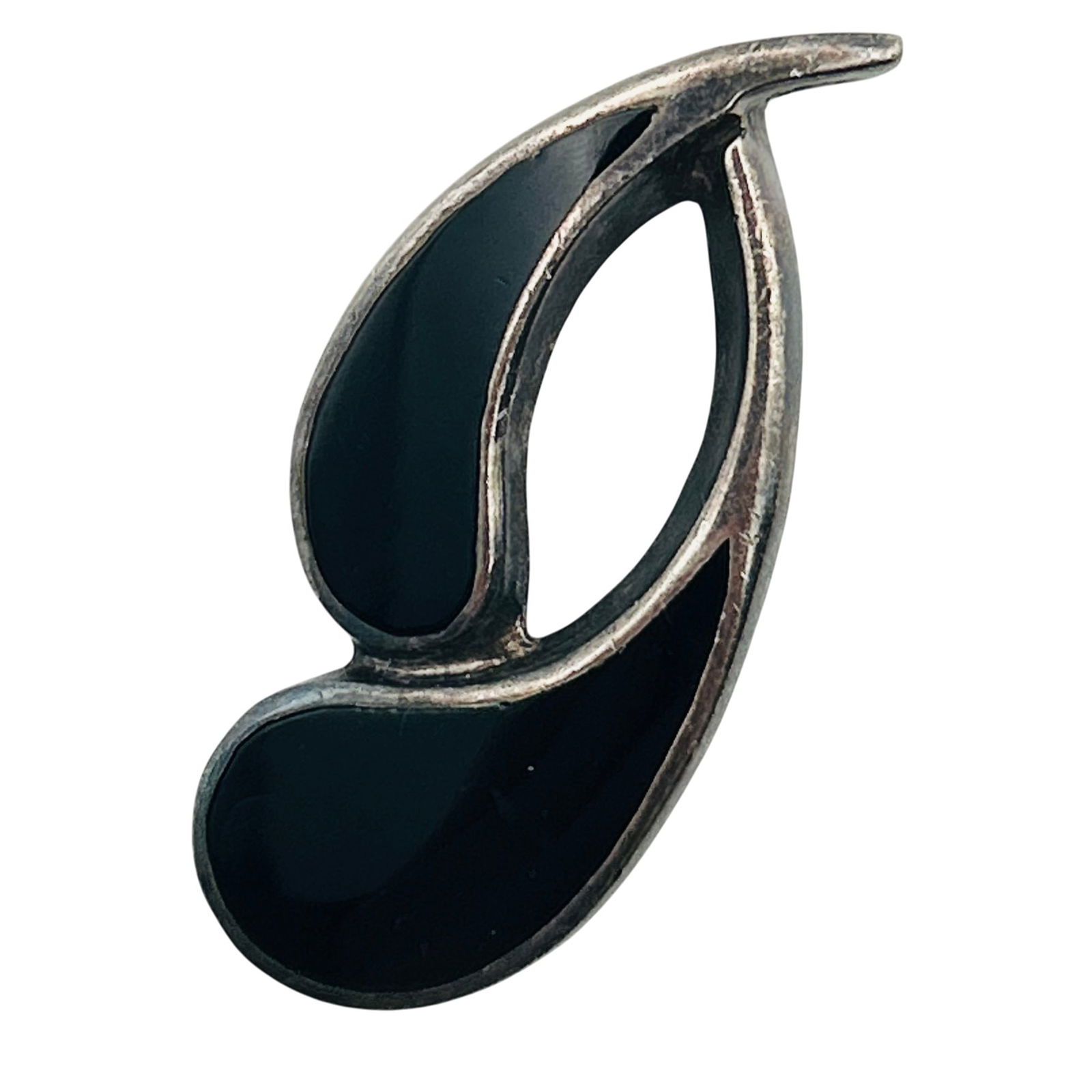 Sterling Onyx Modernist Pendant: Sterling onyx modernist pendant. 7.40g