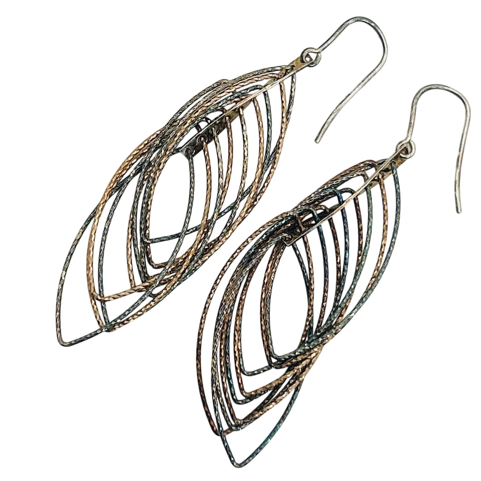 Dyadema Italy Sterling Multi-layer Leaf Earrings: Dyadema Italy sterling multi-layer leaf earrings. 7.90g