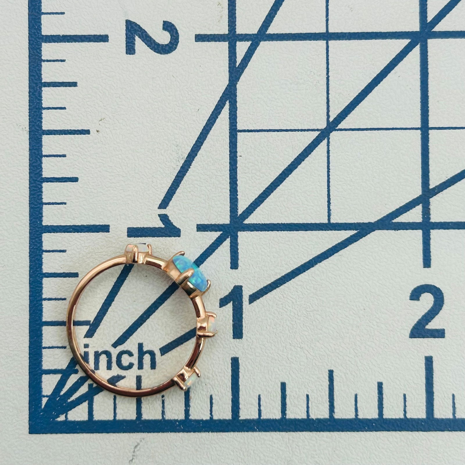 Sterling Four Opal Ring. Size 6 - 2