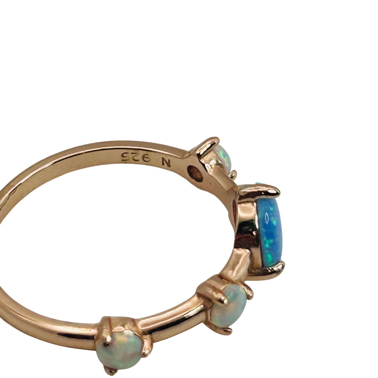 Sterling Four Opal Ring. Size 6 - 4