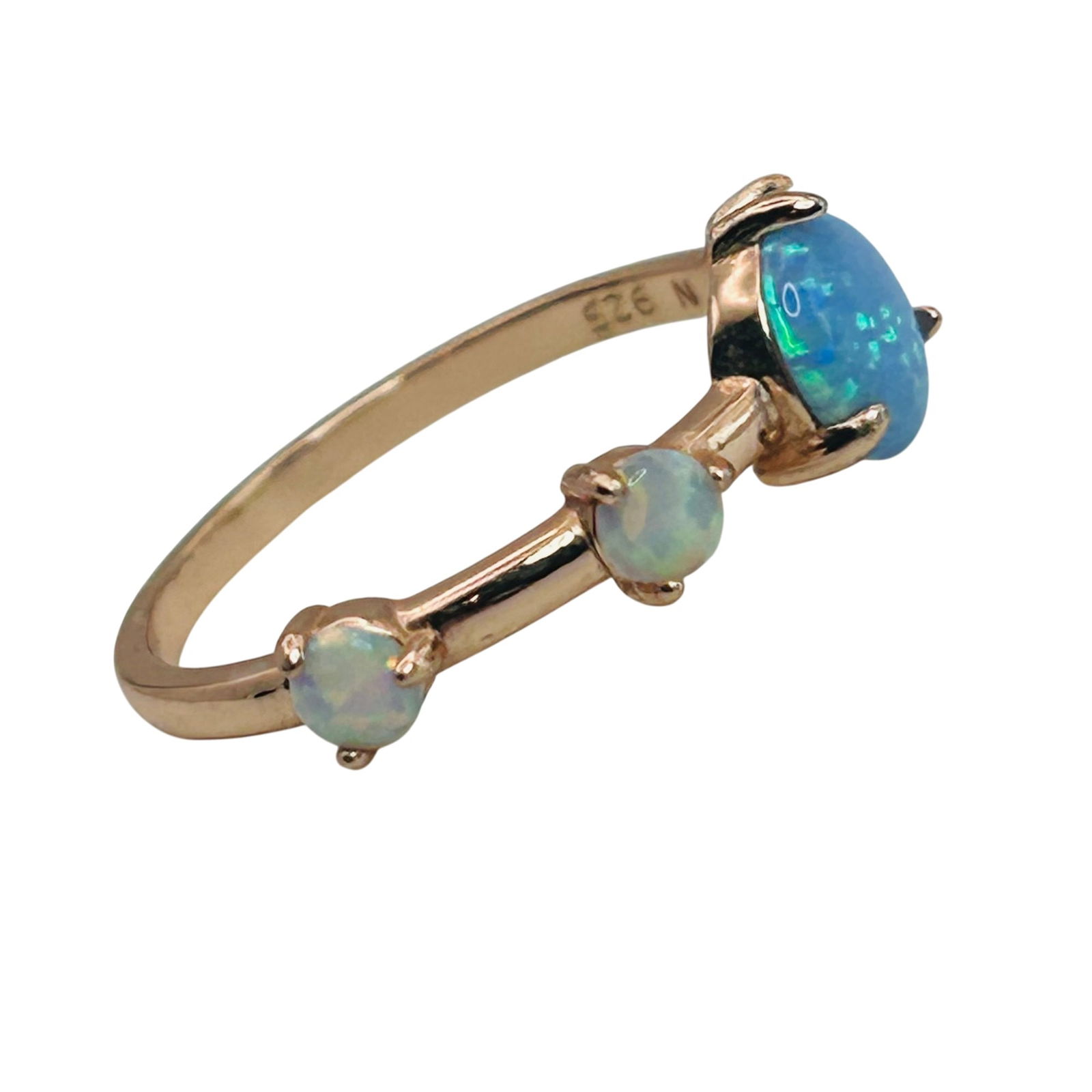 Sterling Four Opal Ring. Size 6 - 5