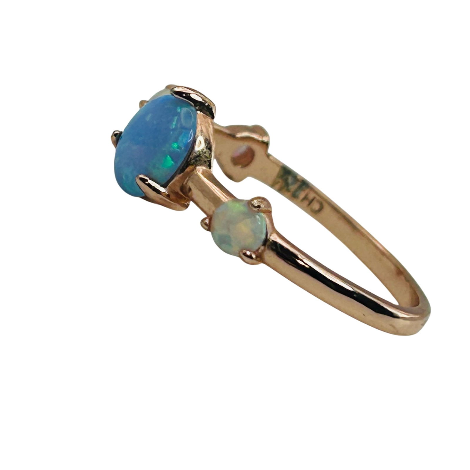 Sterling Four Opal Ring. Size 6 - 6