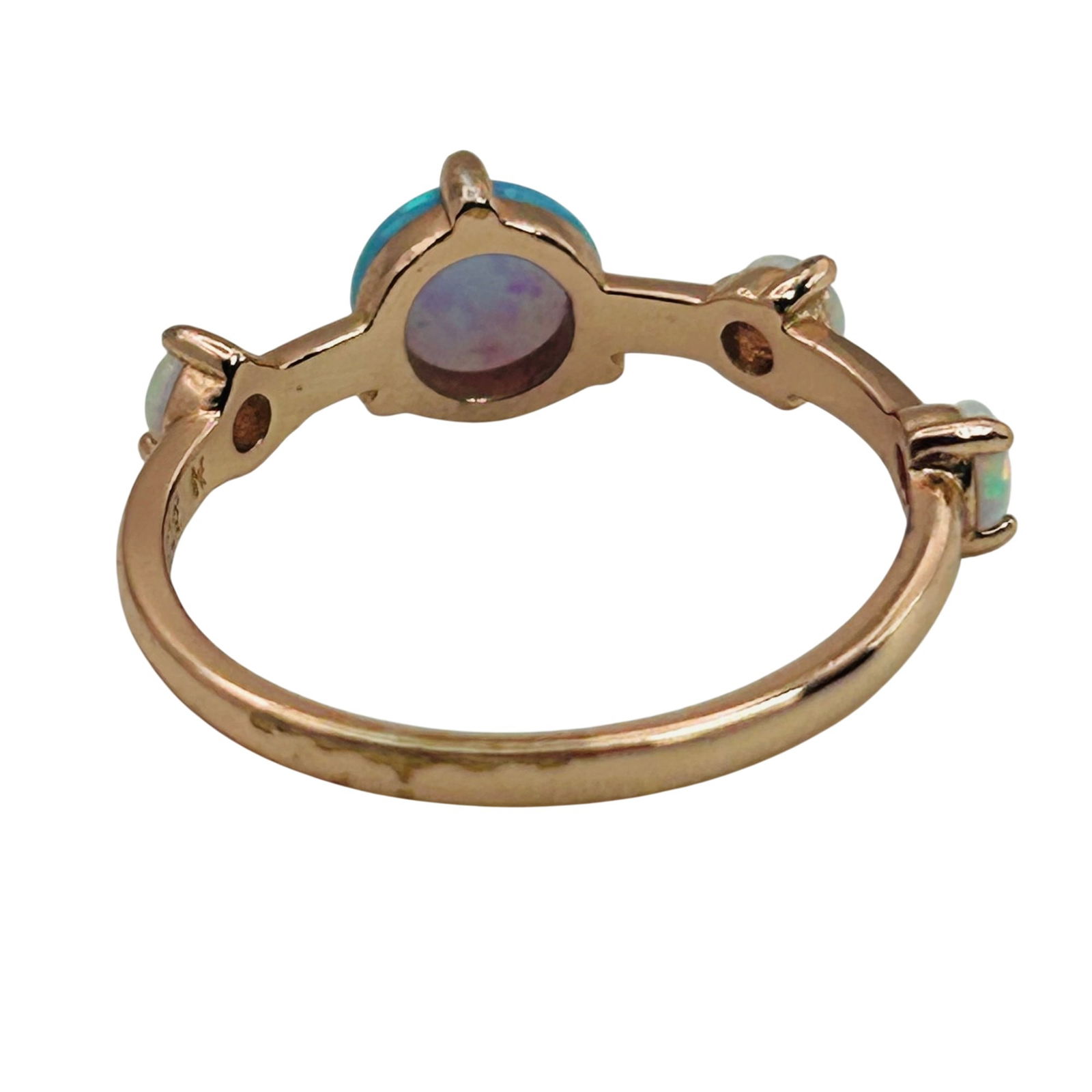 Sterling Four Opal Ring. Size 6 - 7