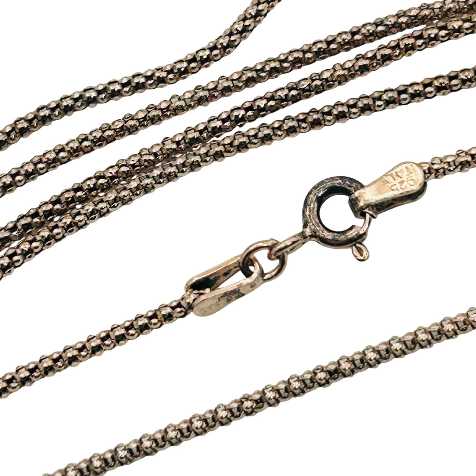 FAS Italy Sterling Popcorn Chain Necklace: FAS Italy sterling popcorn chain necklace. 3.10g