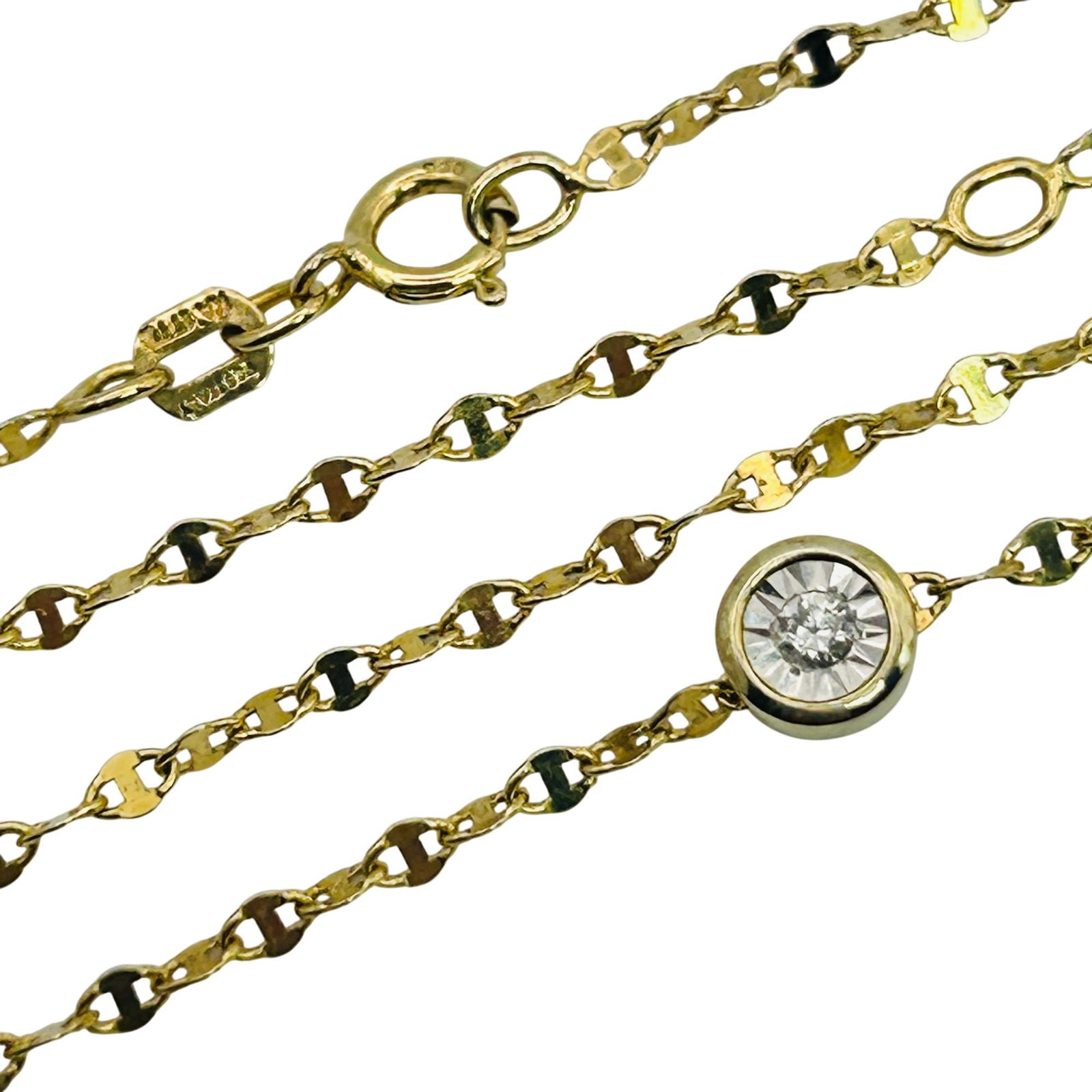 SUN LGD Sterling Diamond Chain Necklace: SUN LGD Sterling diamond chain necklace. 2.00g