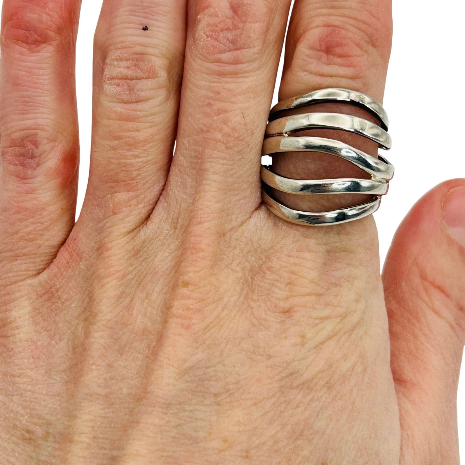 RIM Studio Sterling Multi Layer Ring. Size 7 - 8