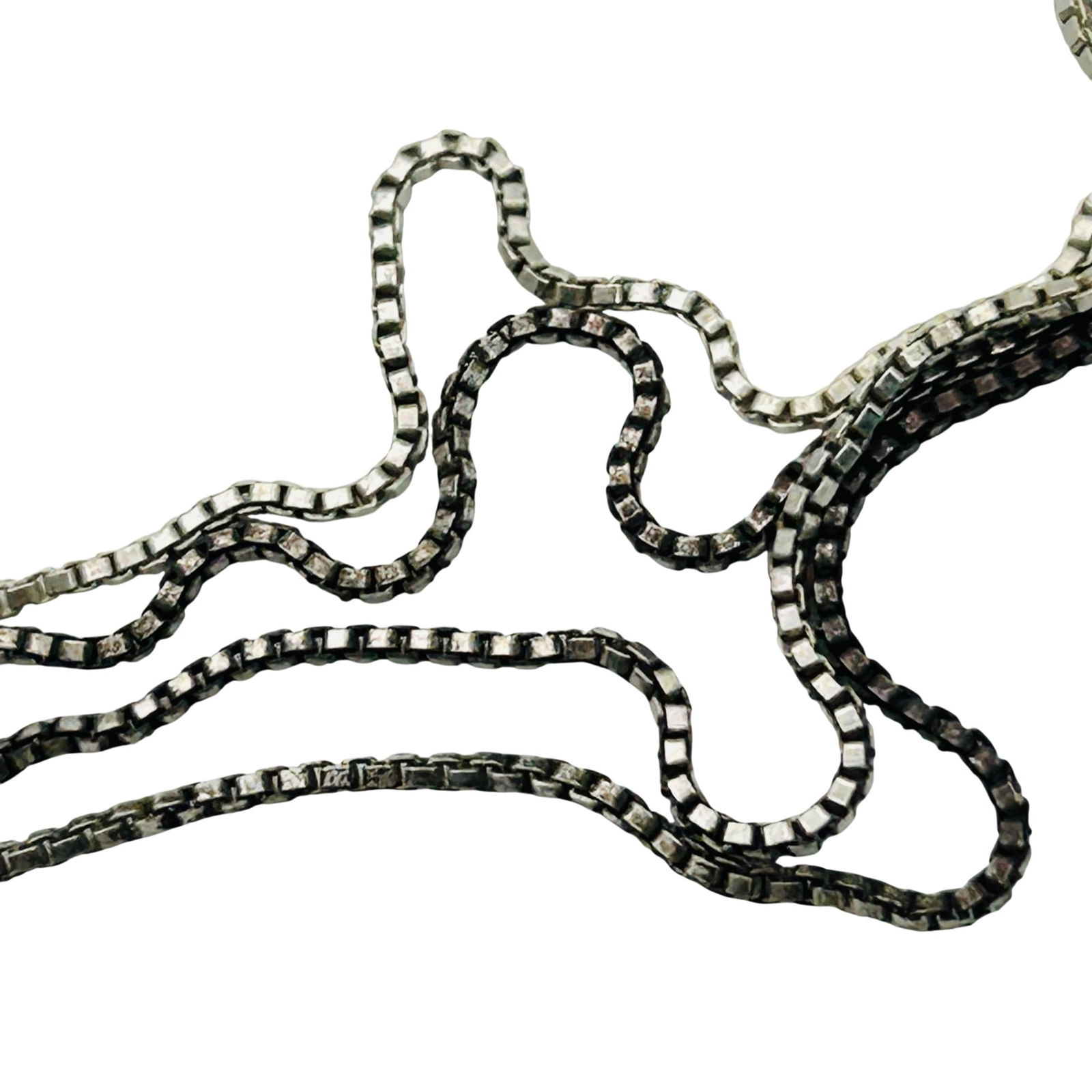 Italy Sterling Box Chain Necklace: Italy sterling box chain necklace. 2.70g