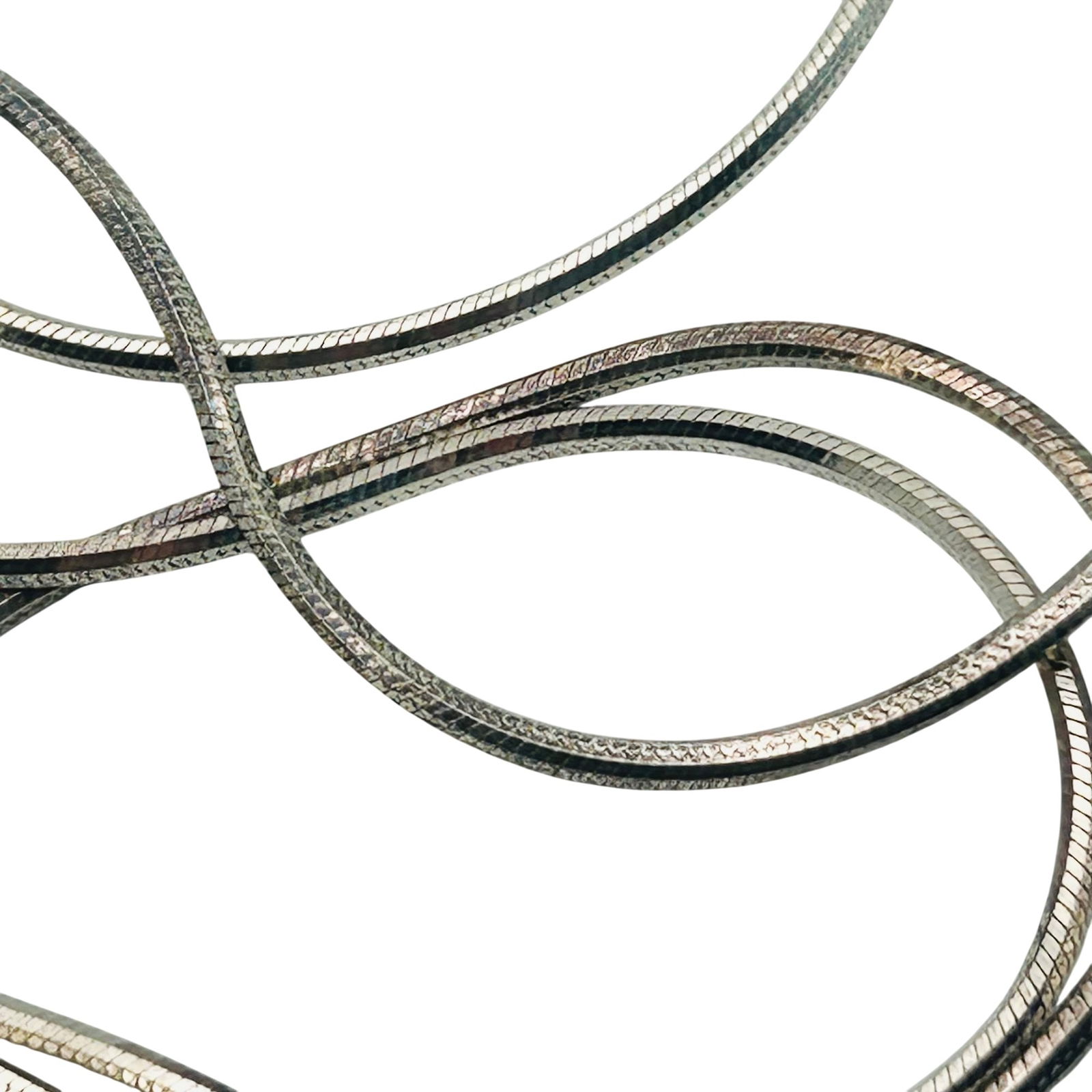 Italy Sterling Round Snake Chain Necklace: Italy sterling round snake chain necklace. 12.40g