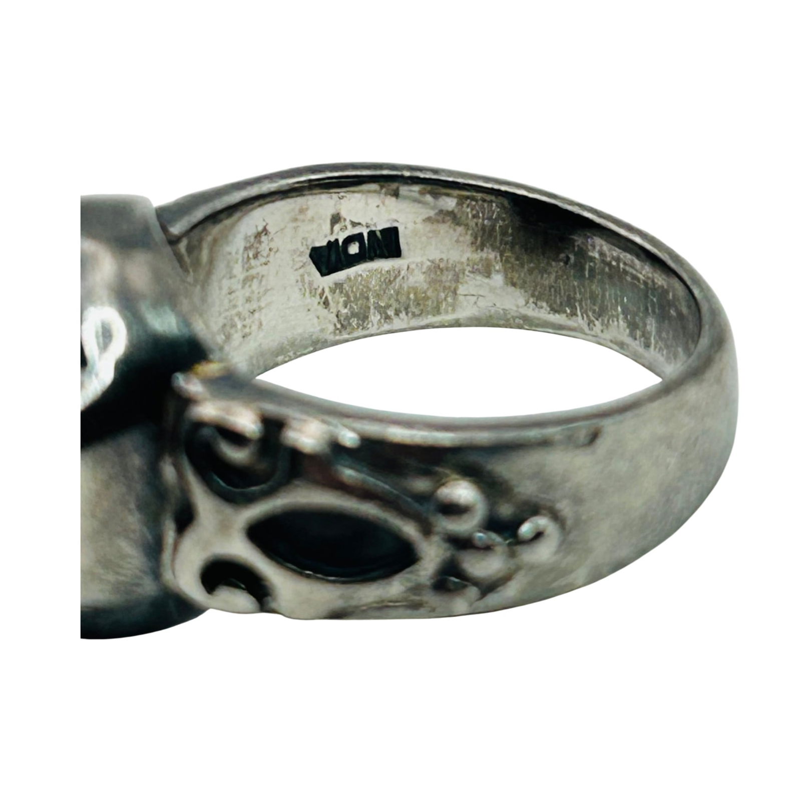 Sterling Onyx Statement Ring. Size 8 - 6